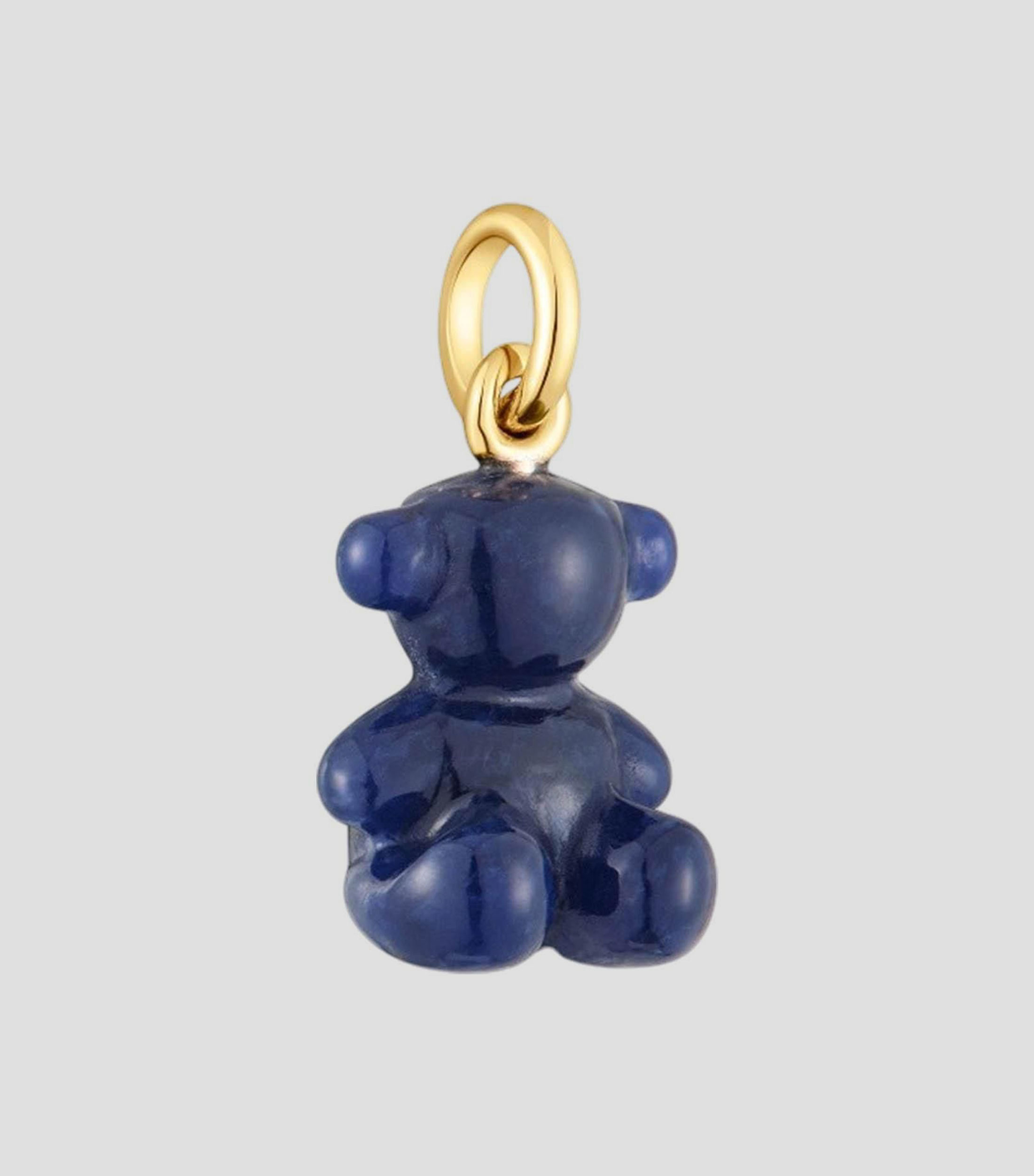 Dije de oso en oro de 14 kilates Bold Bear incrustación de sodalita Mujer