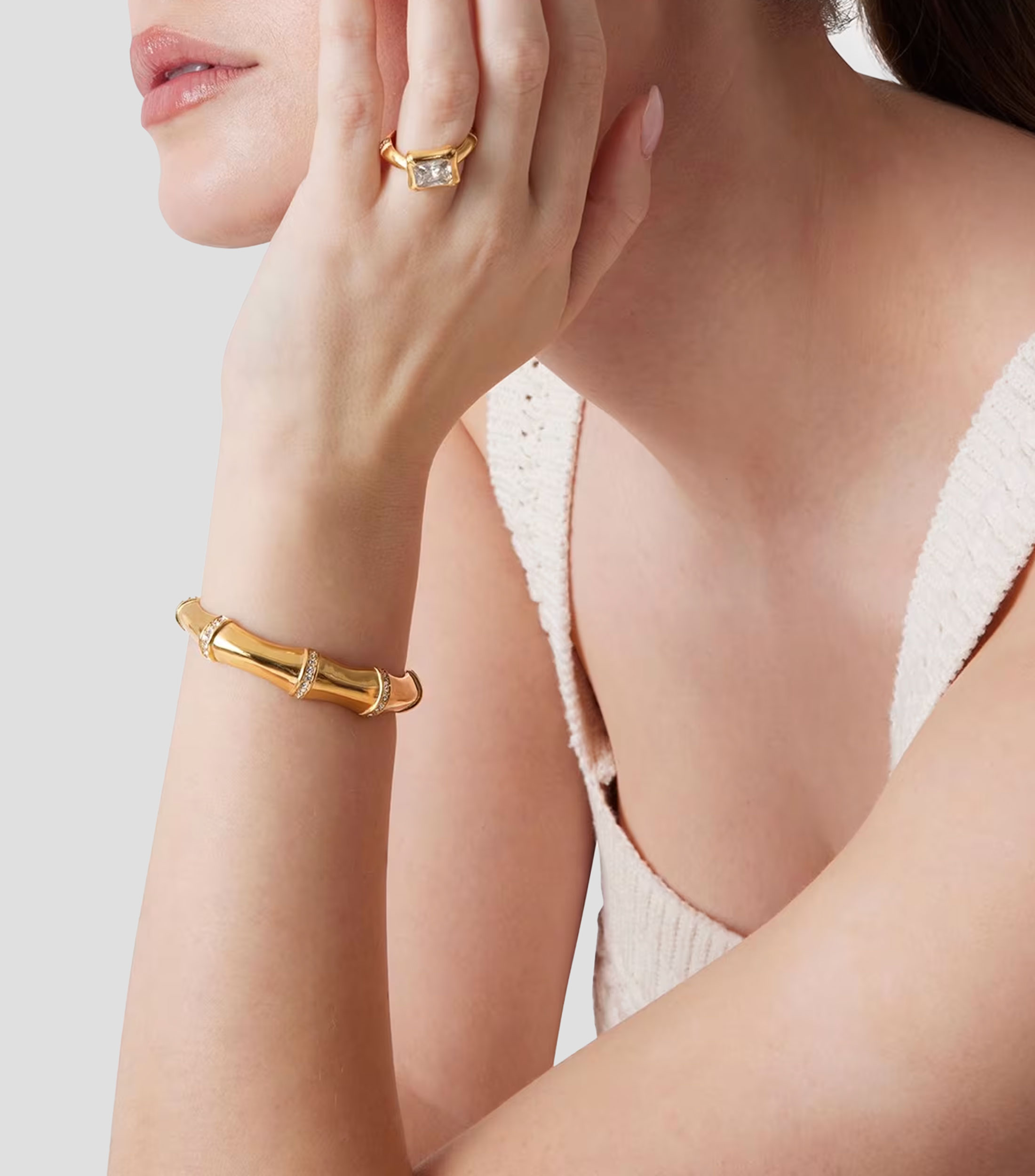 Brazalete Bamboo con Cristales Mujer