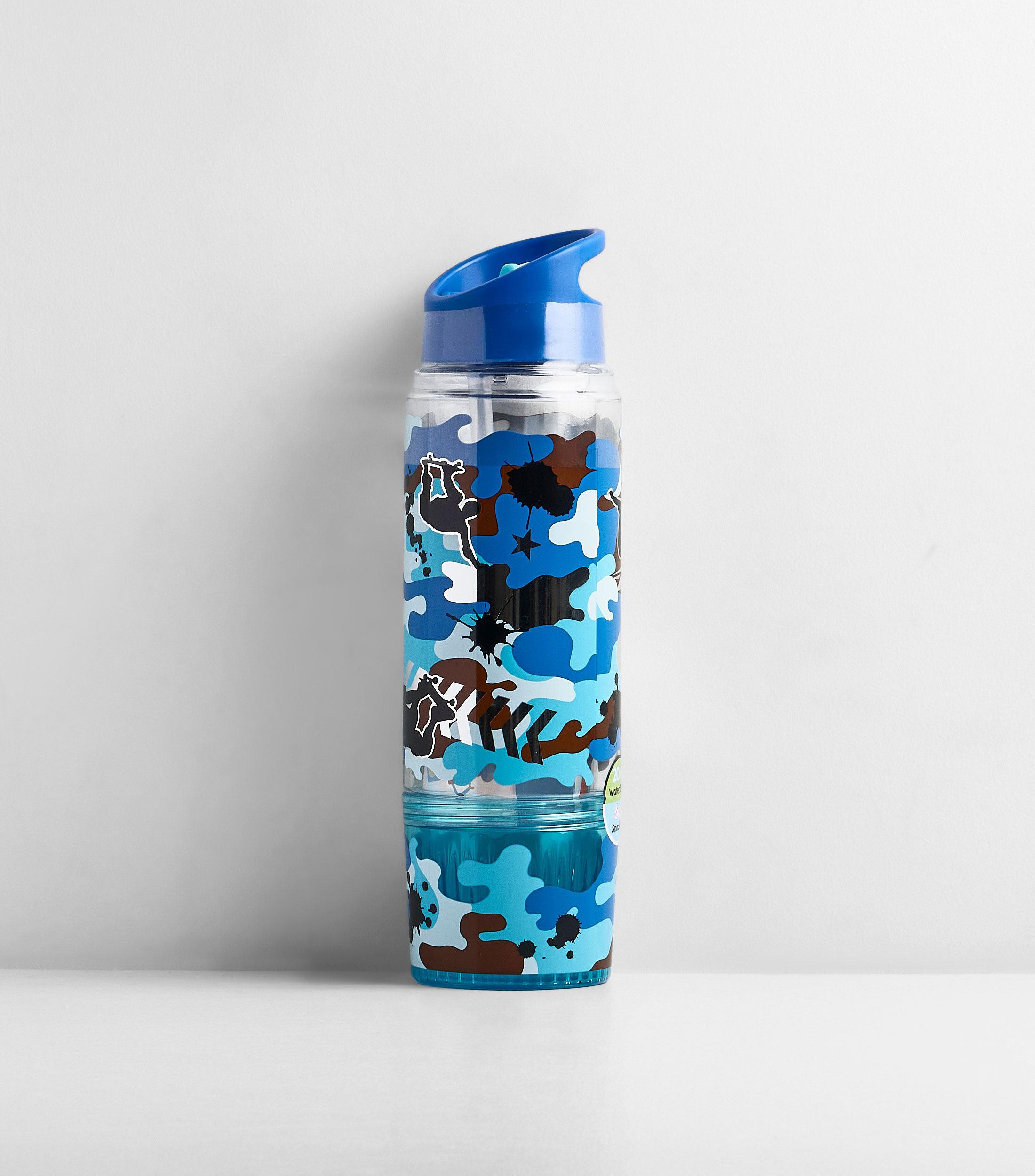 Botella de agua y compartimento para refrigerios, 600 ml
