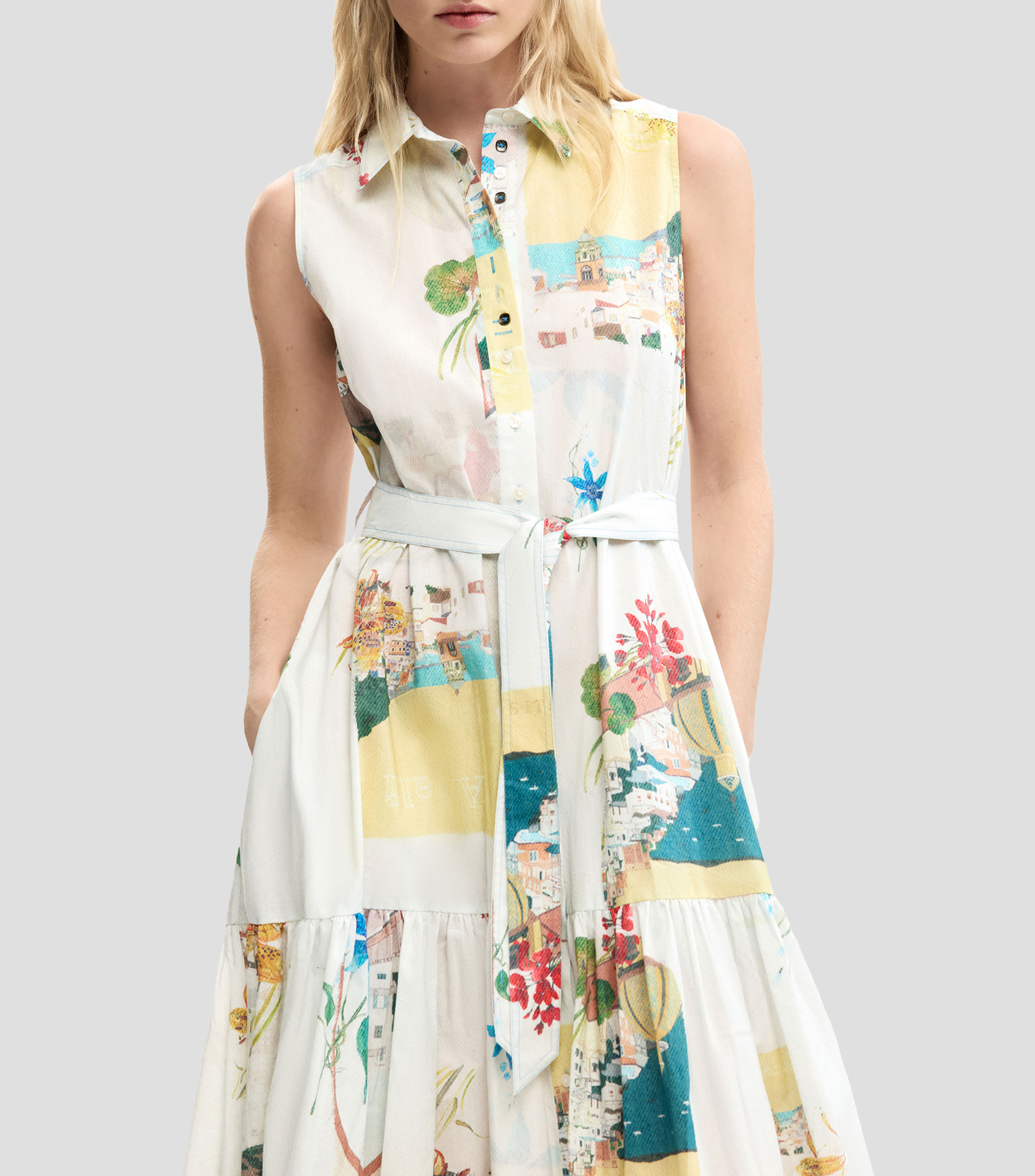 Vestido largo estampado Mujer