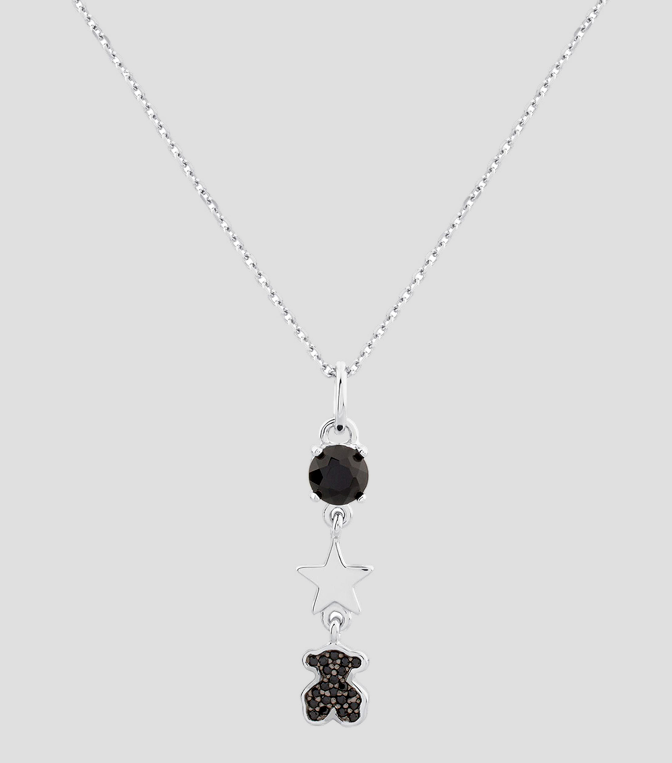 Dije con cadena en plata .925 con onix Join Mujer
