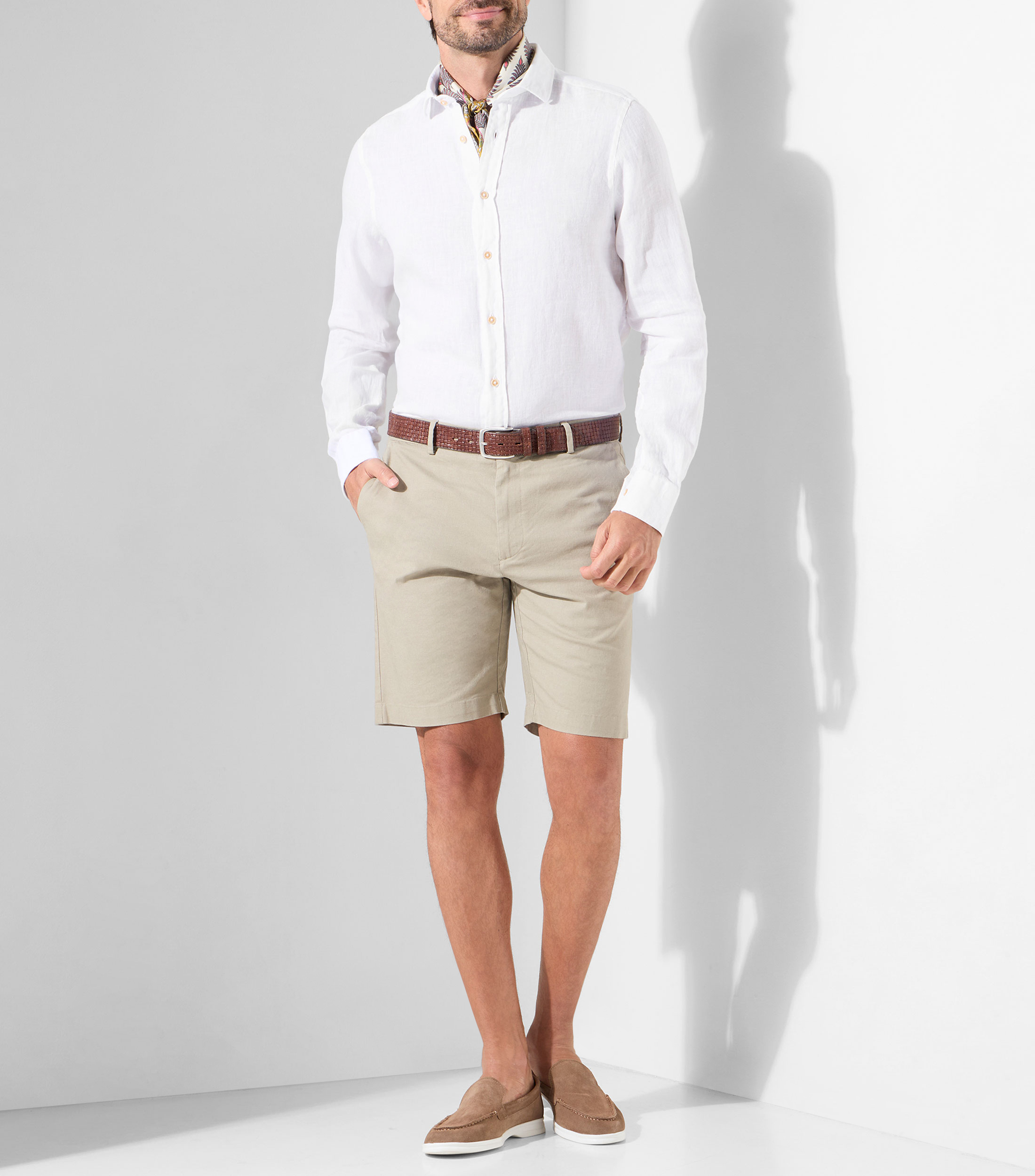 Camisa lisa manga larga Hombre