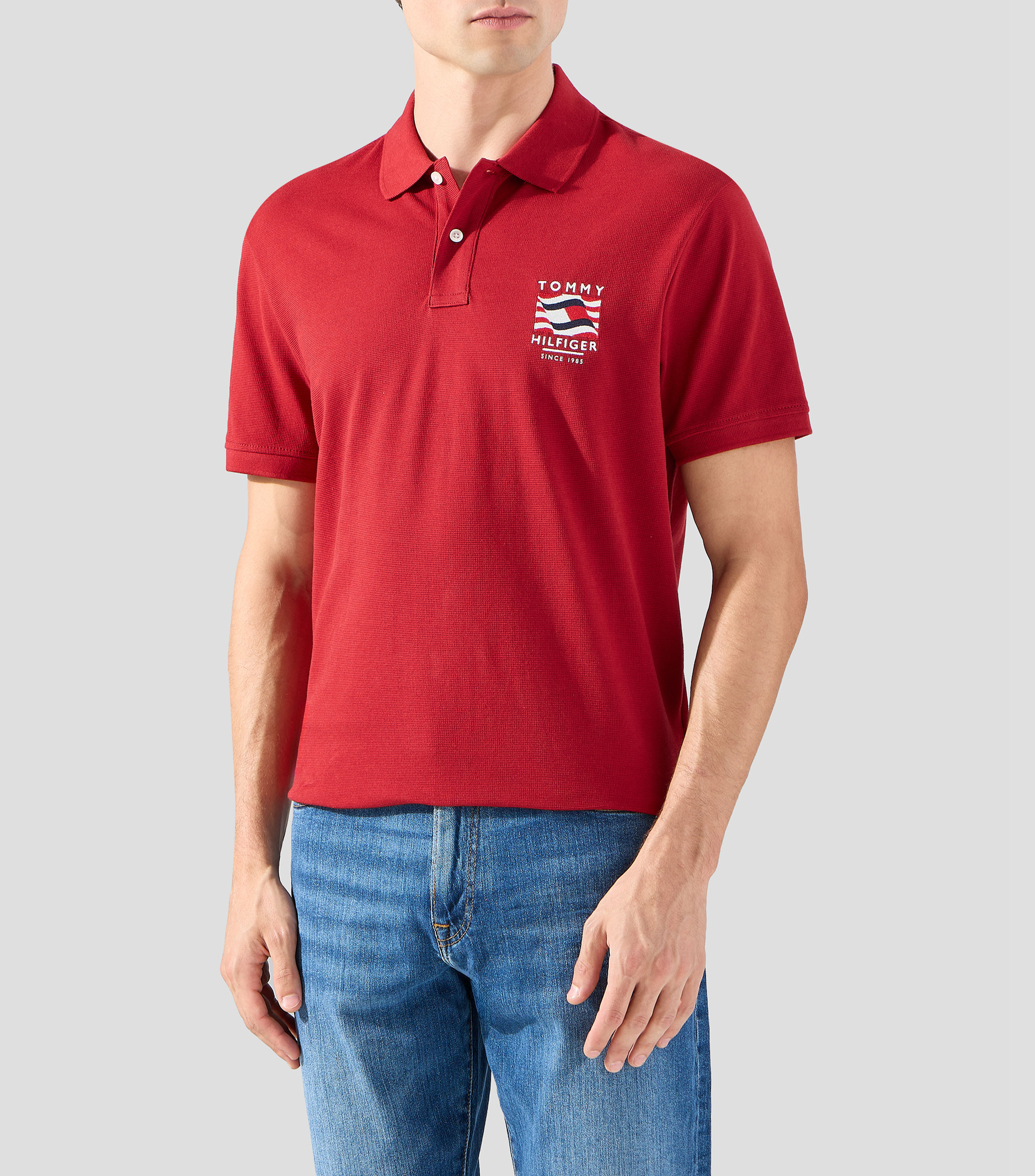 Playera tipo polo manga corta lisa Hombre