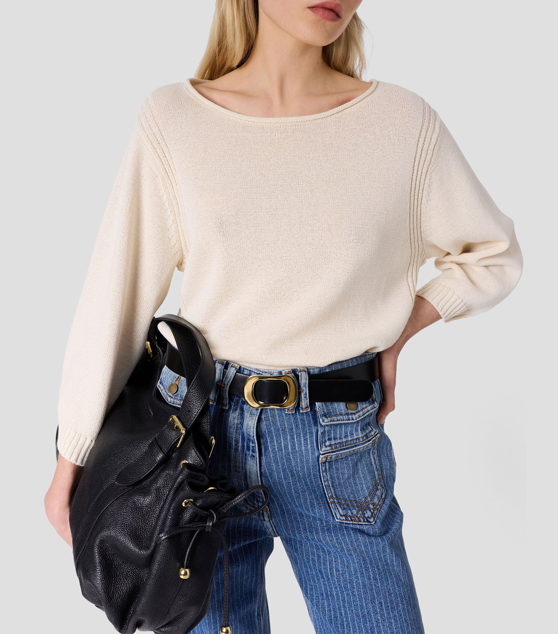 Suéter cuello ojal Mujer