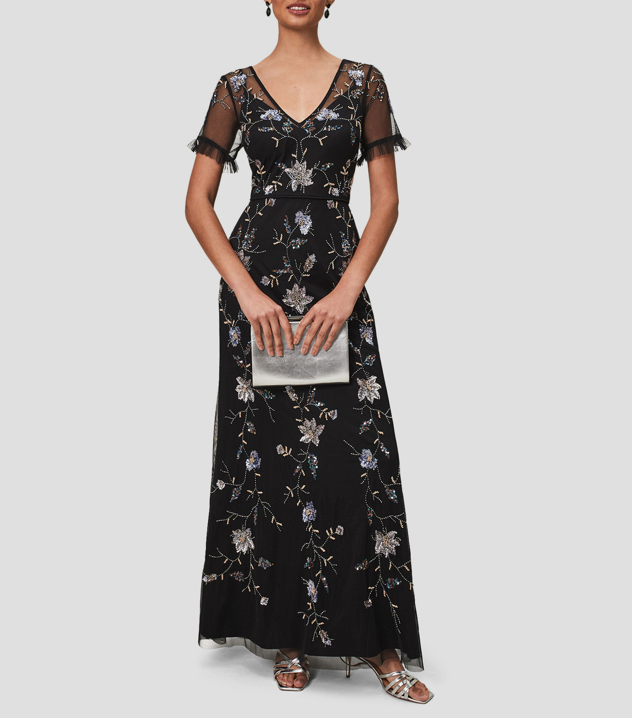 Vestido de noche maxi con lentejuelas Sierra Mujer