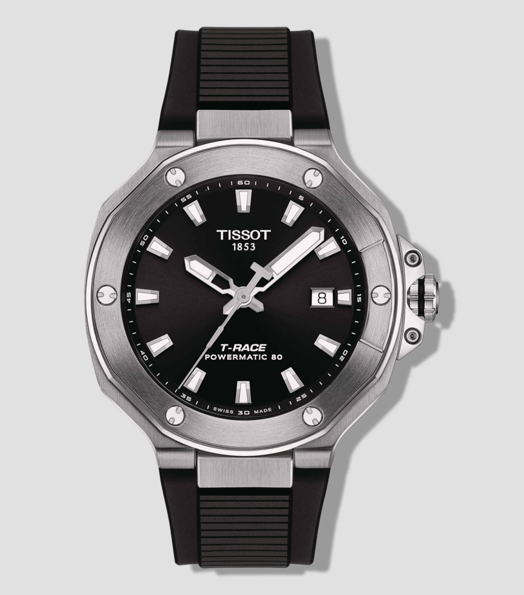 Reloj para Hombre T Race Powermatic 80 Casual, Plateado, Negro