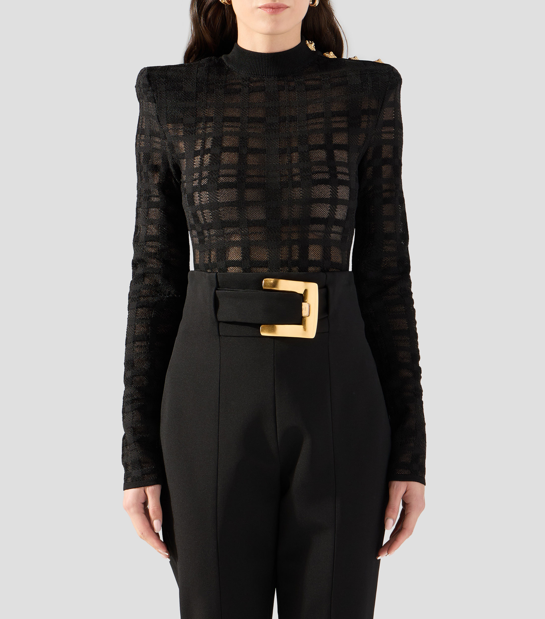 Body cuello redondo liso manga larga Mujer