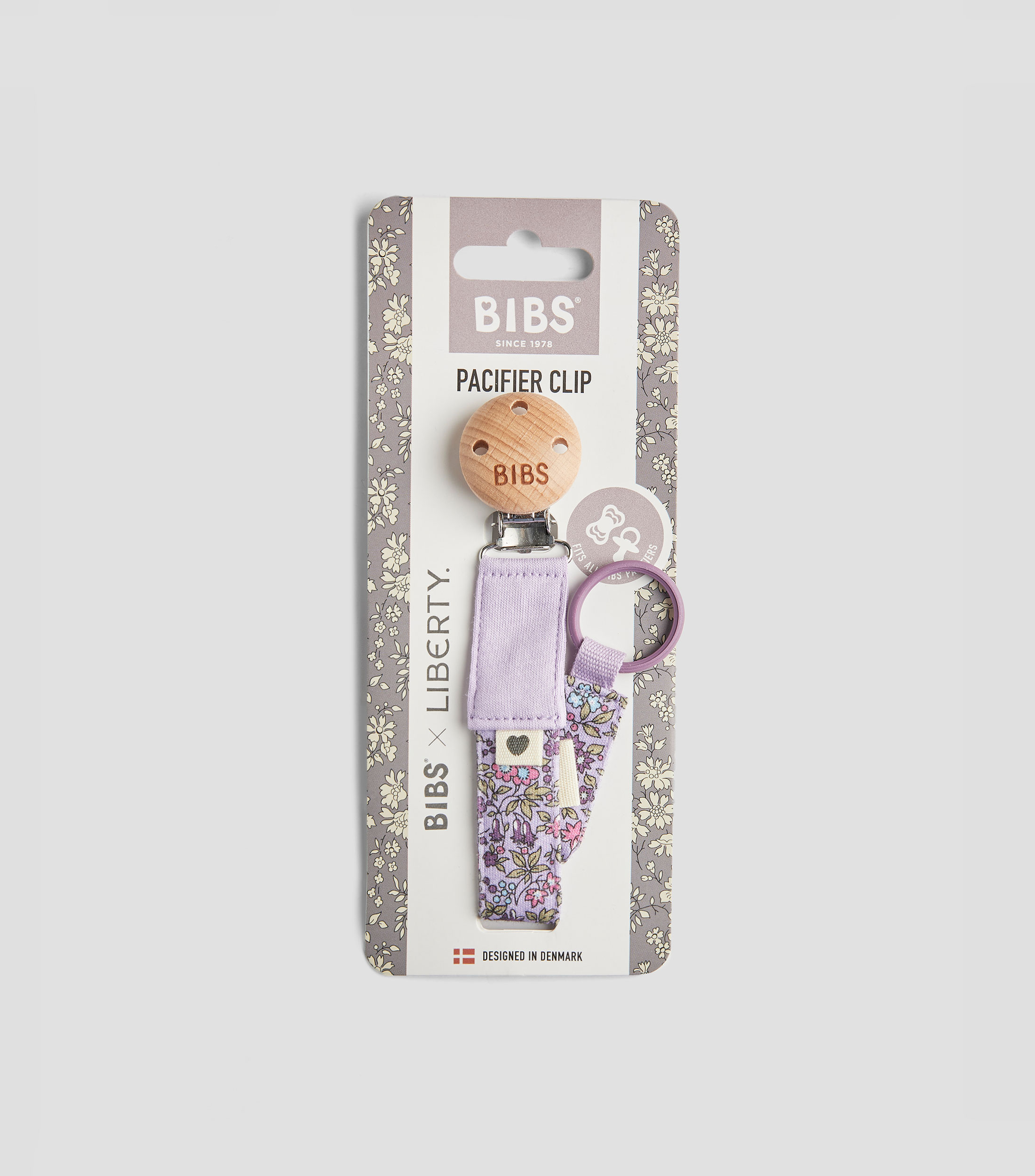 Pinza para chupón con estampado floral