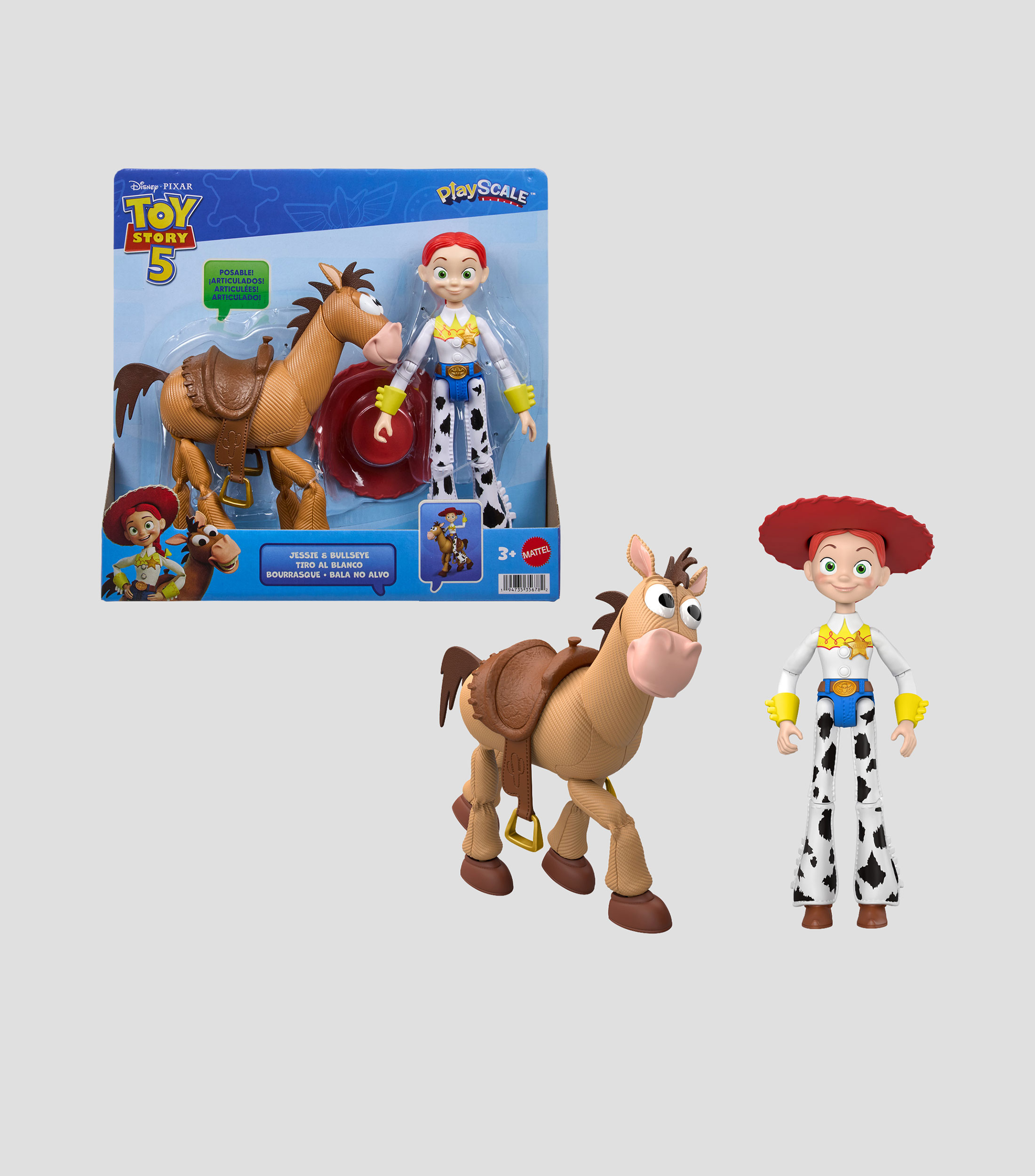 Figuras de Acción Disney, Pixar - Toy Story 5: Paquete de Jessie y Tiro al Blanco de 7 pulgadas