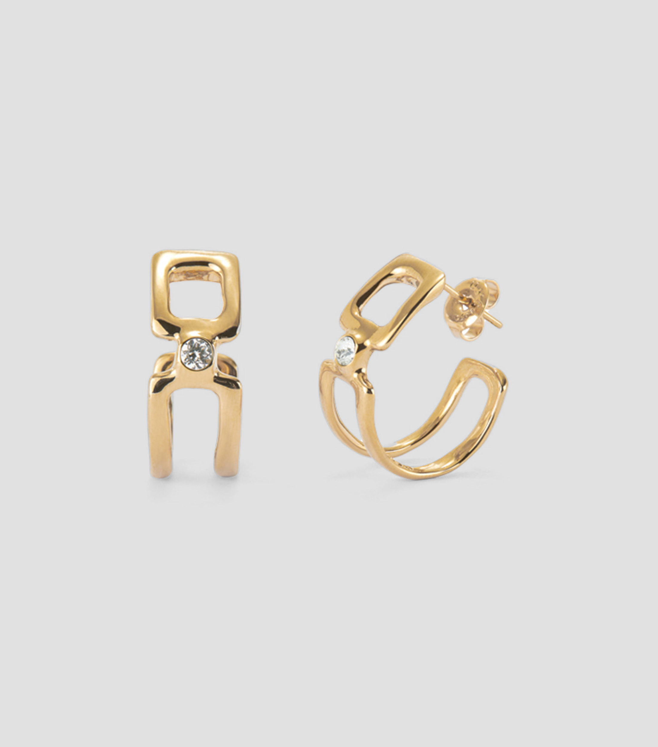 Pendientes aro doble con topacio Mujer