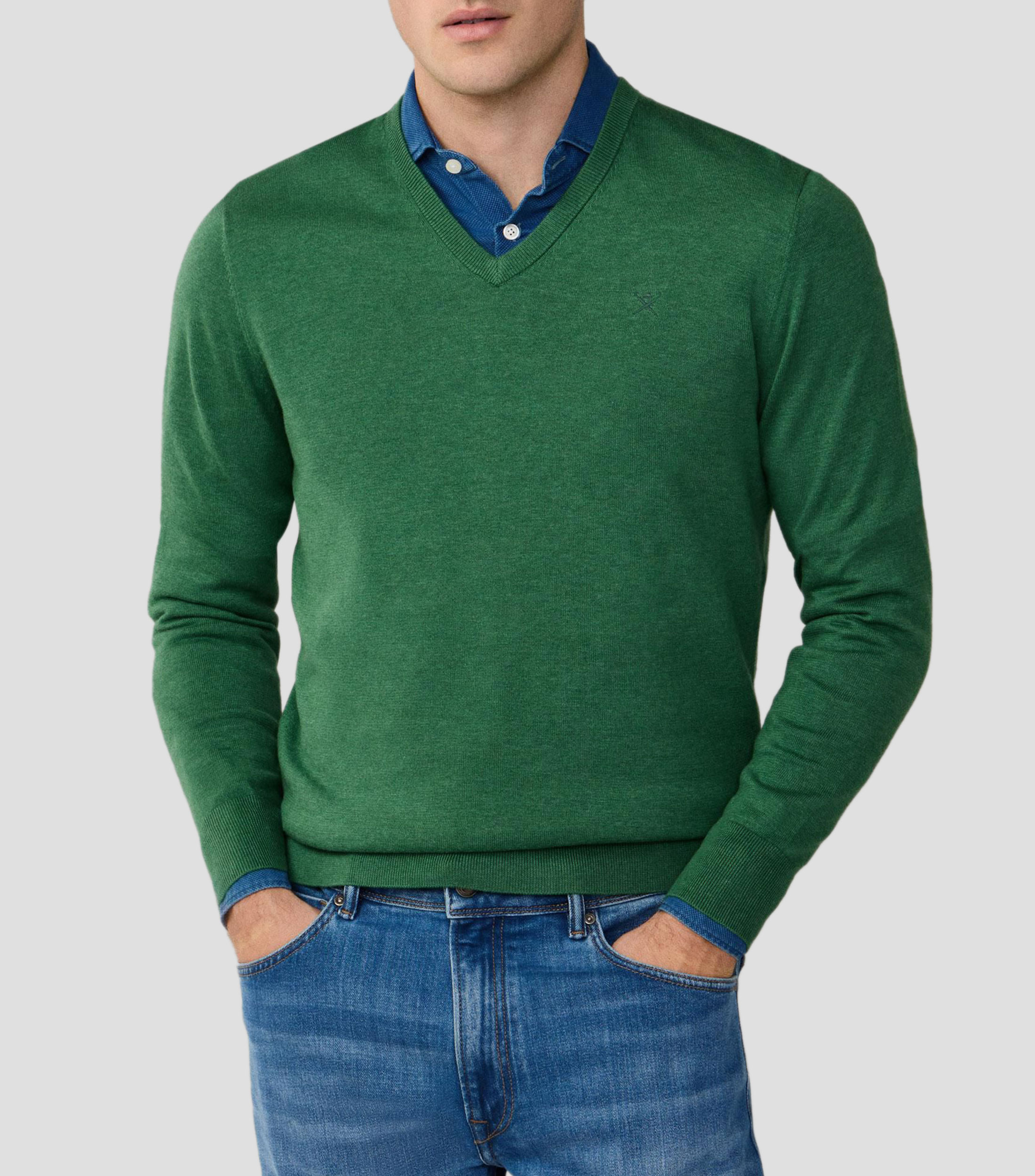 Suéter cuello V Hombre