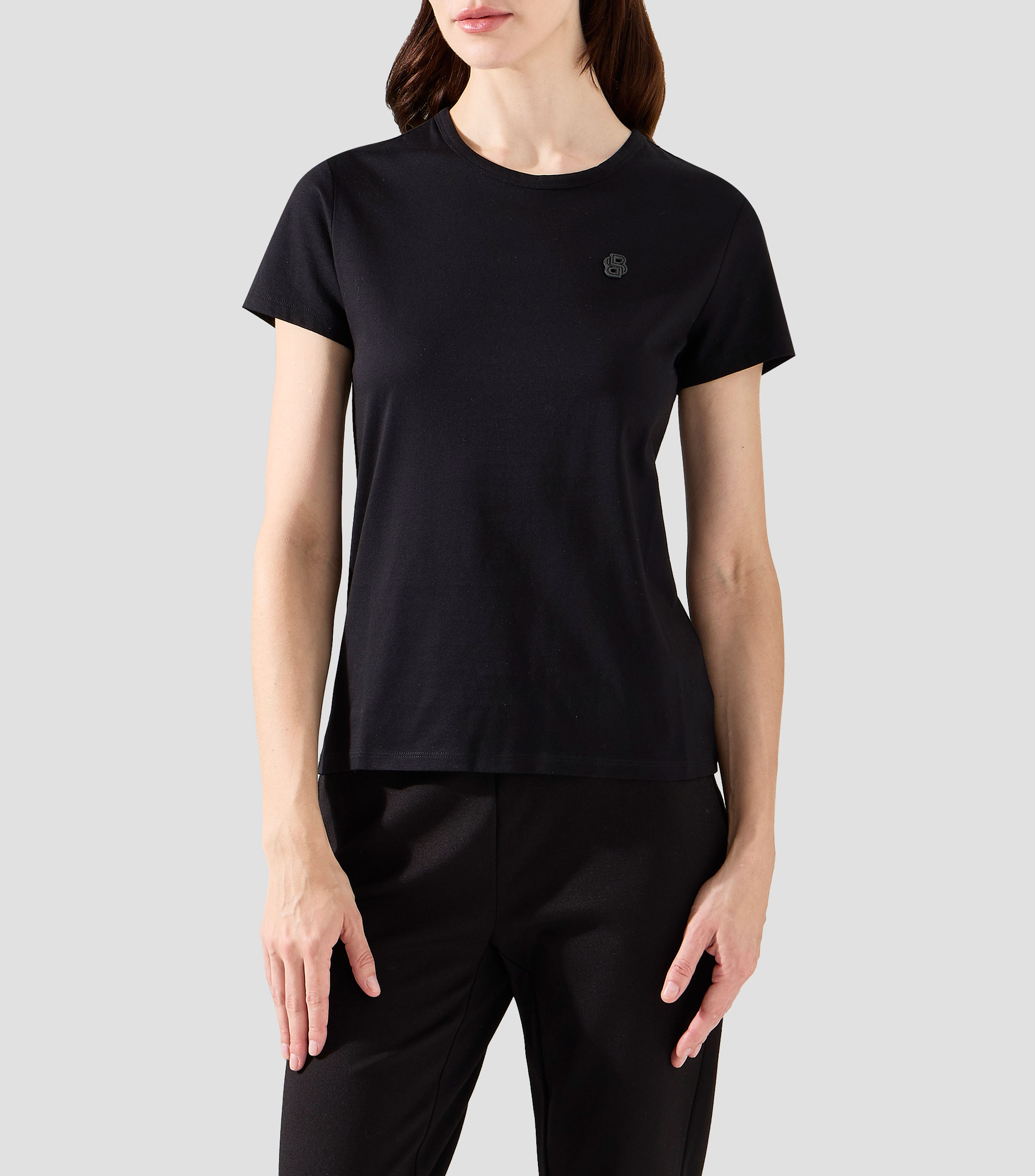 Playera slim fit con monograma Double B Mujer