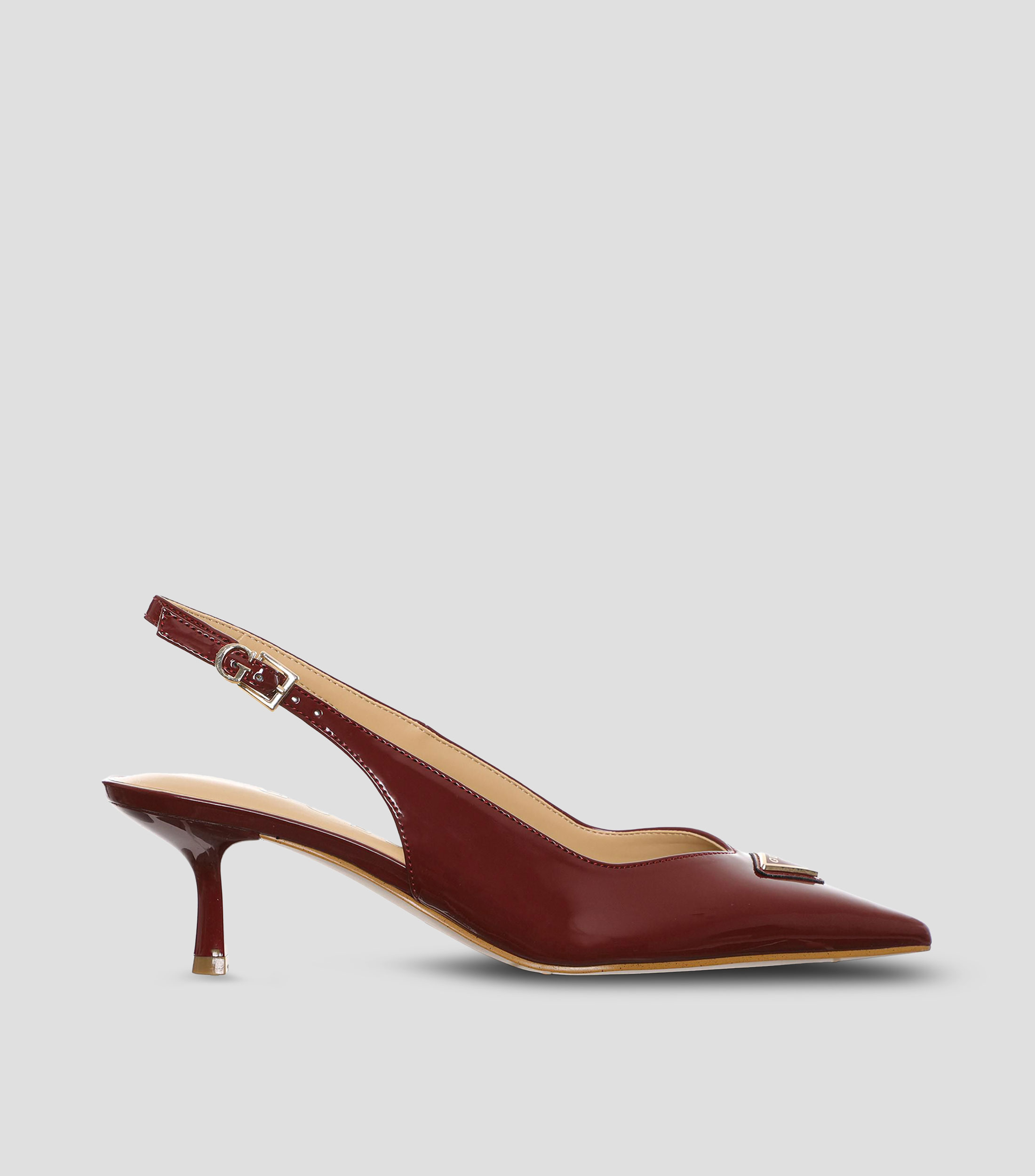 Zapatillas slingback de tacón bajo de media luna Mujer