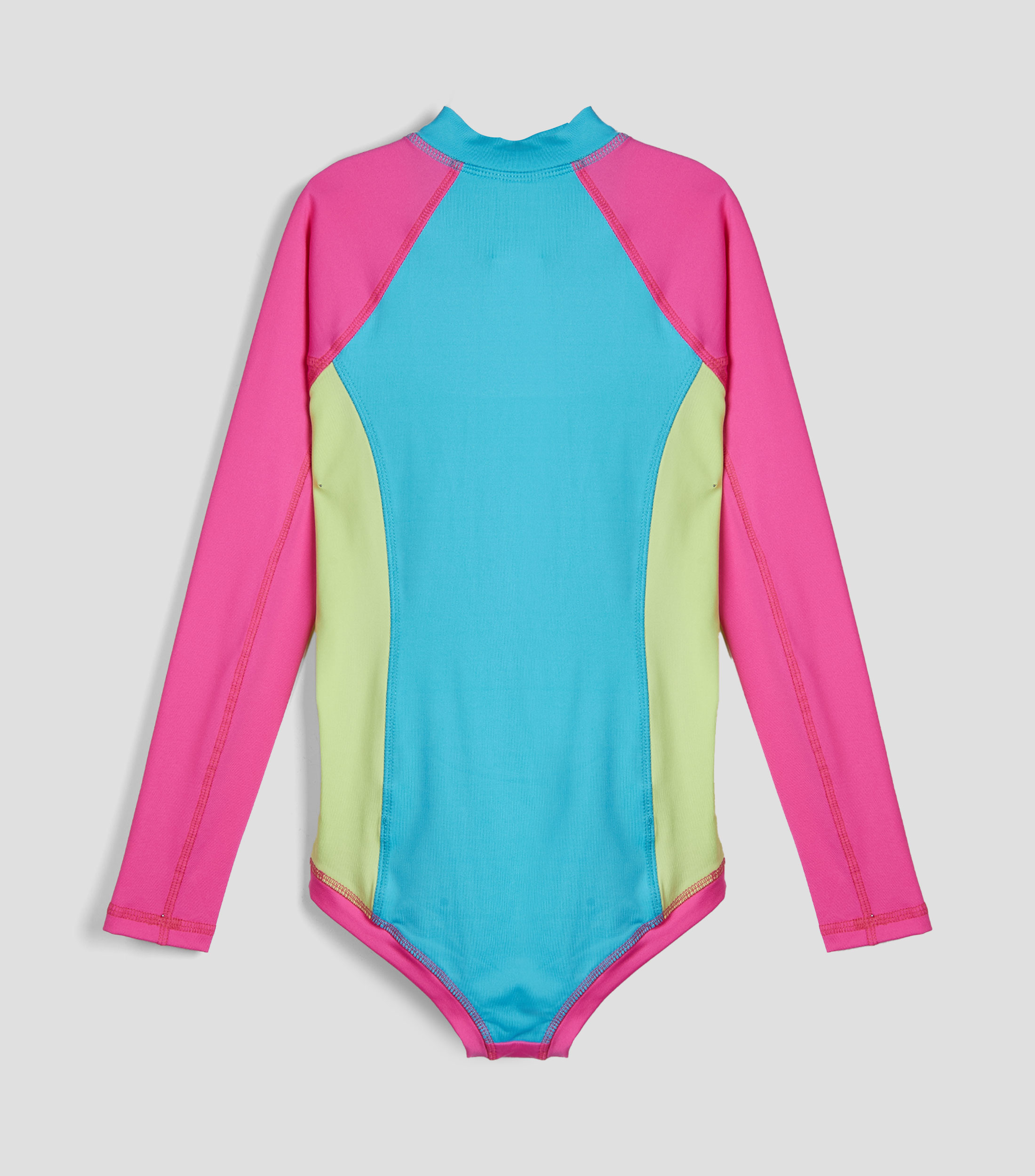 Body traje de baño cuello redondo manga larga liso Niña