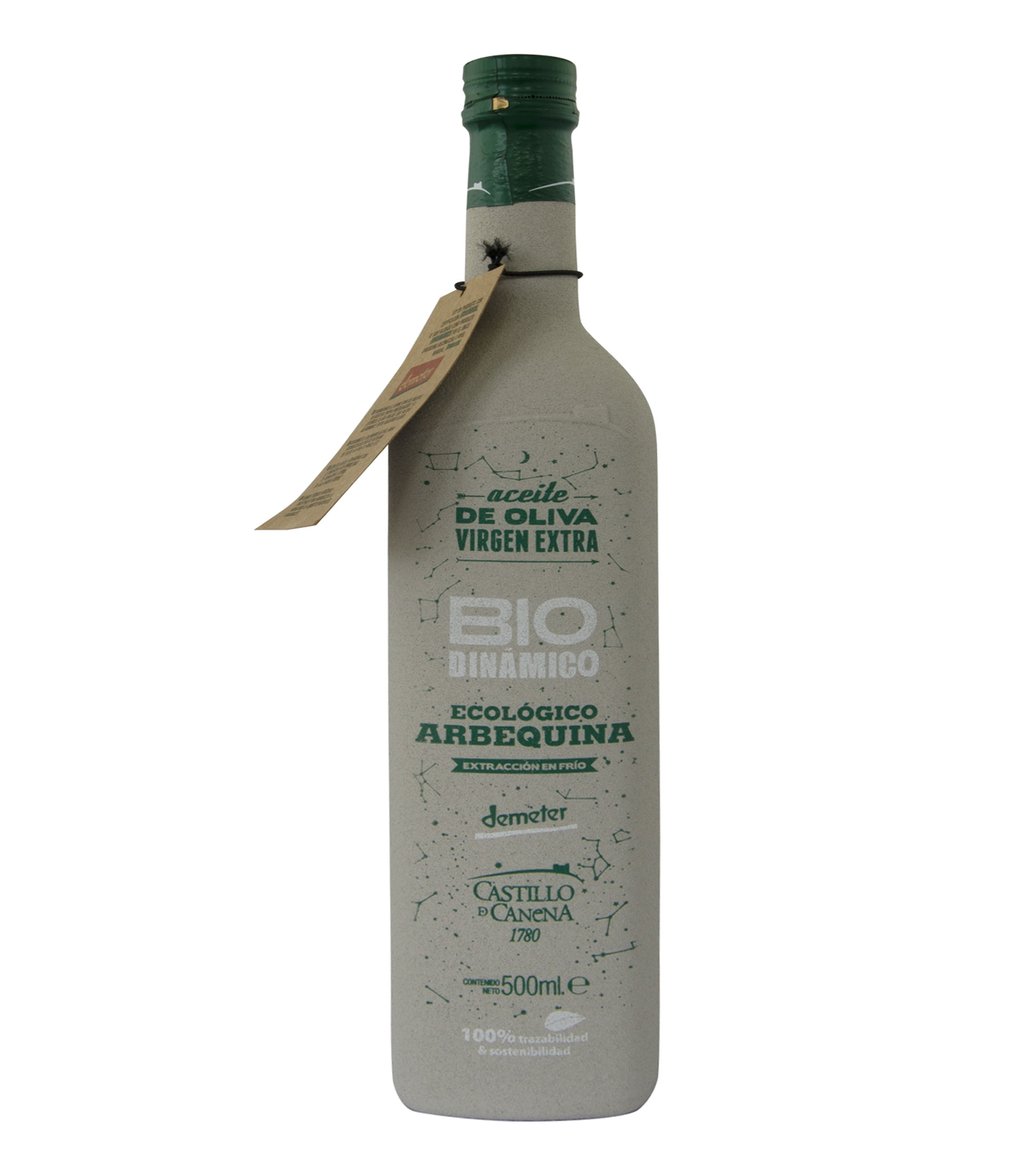 Aceite de oliva Extra Virgen Arbequina Biodinamico, 500 ml