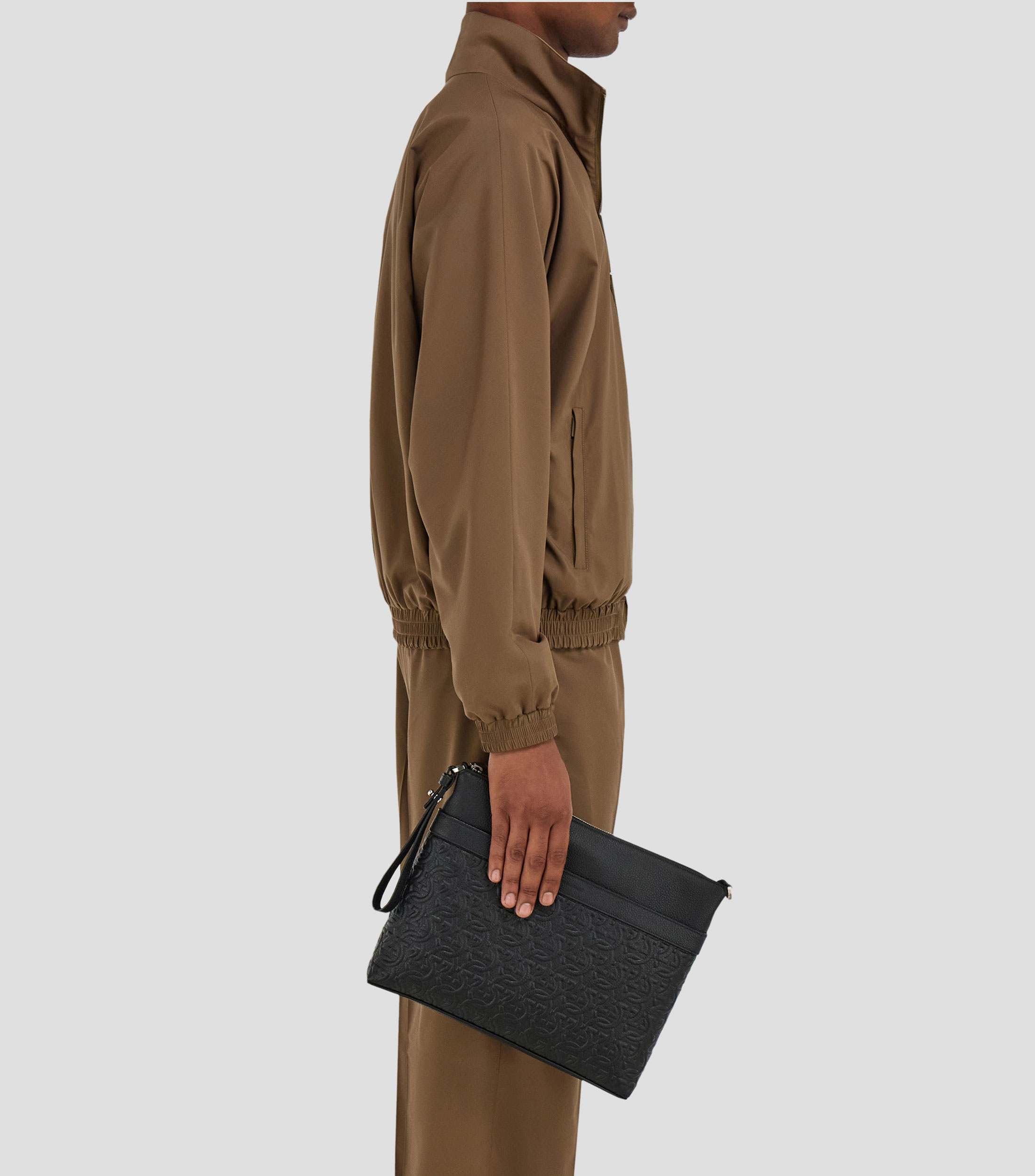 Bolso shoulder en piel liso Hombre