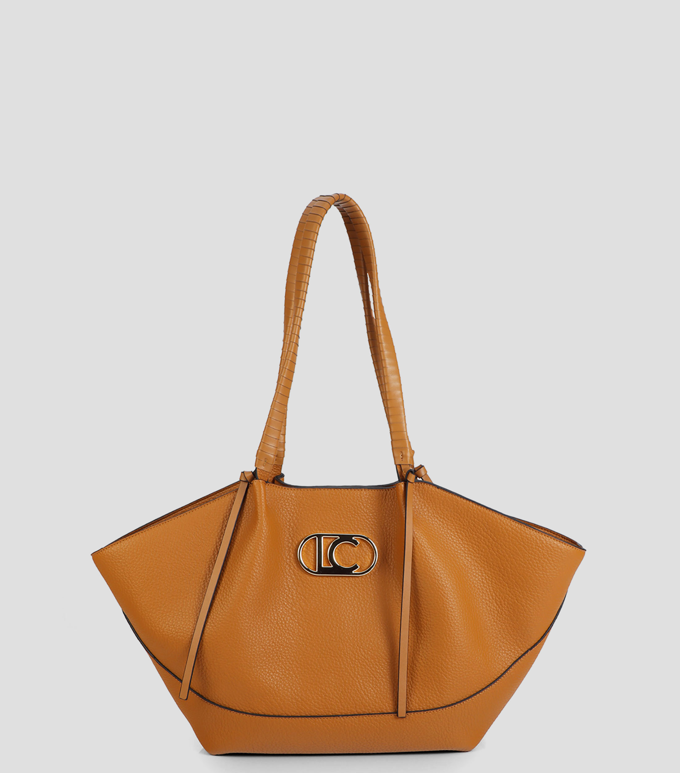 Bolsa tote lisa con detalle texturizado Mujer