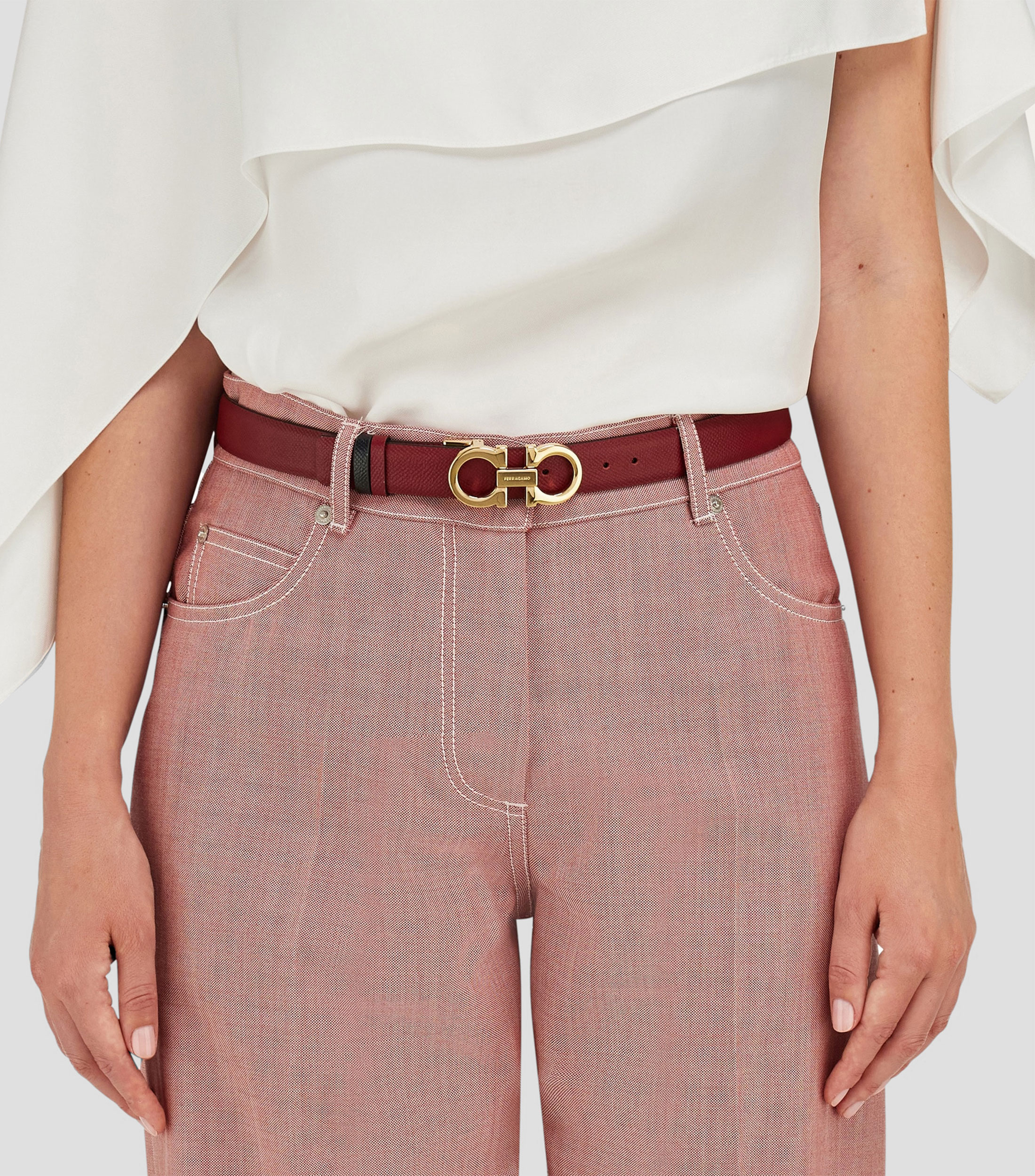 Cinturon reversible y ajustable Gancini Mujer