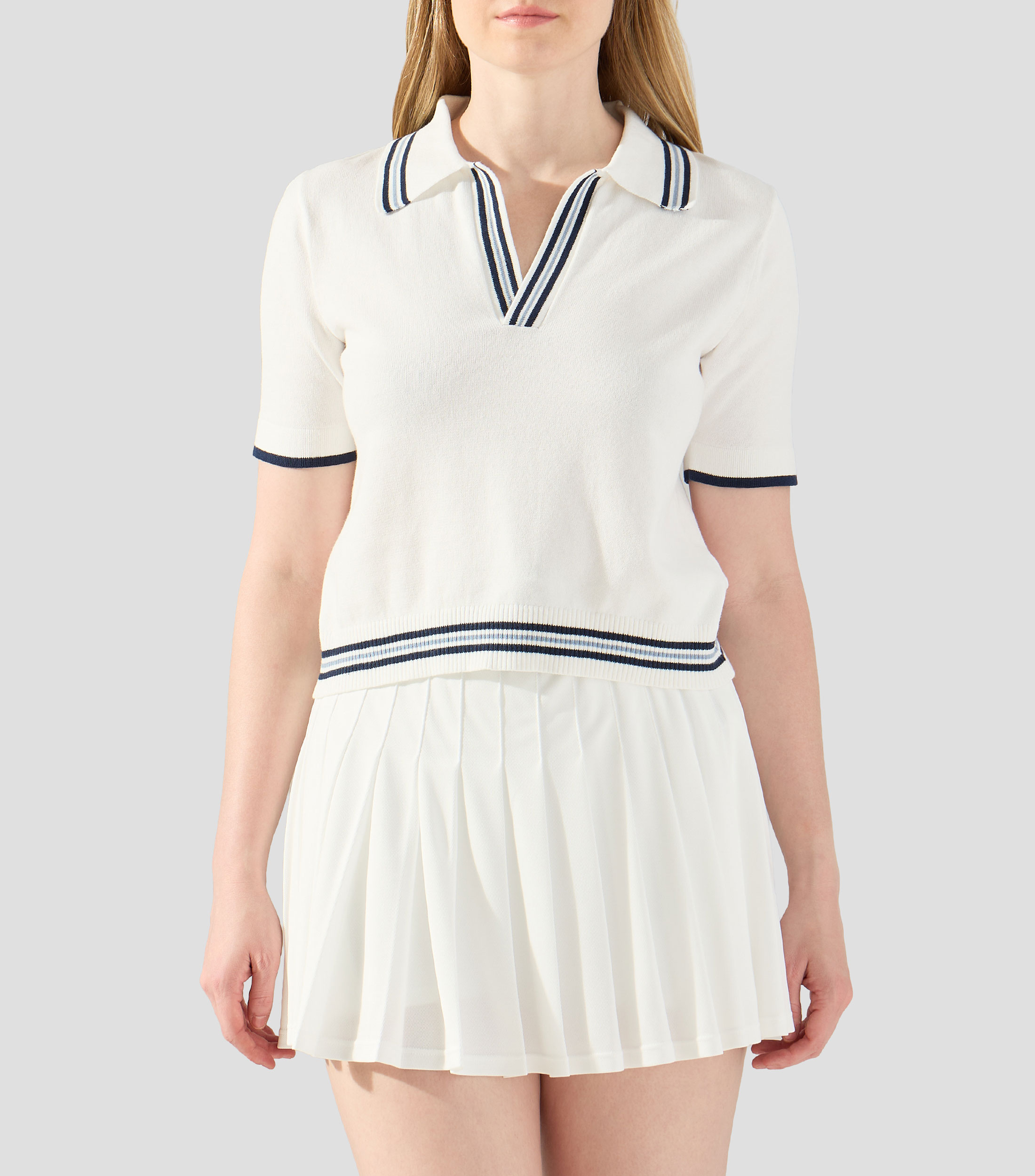 Playera tipo polo para tennis Archie con manga corta lisa Mujer