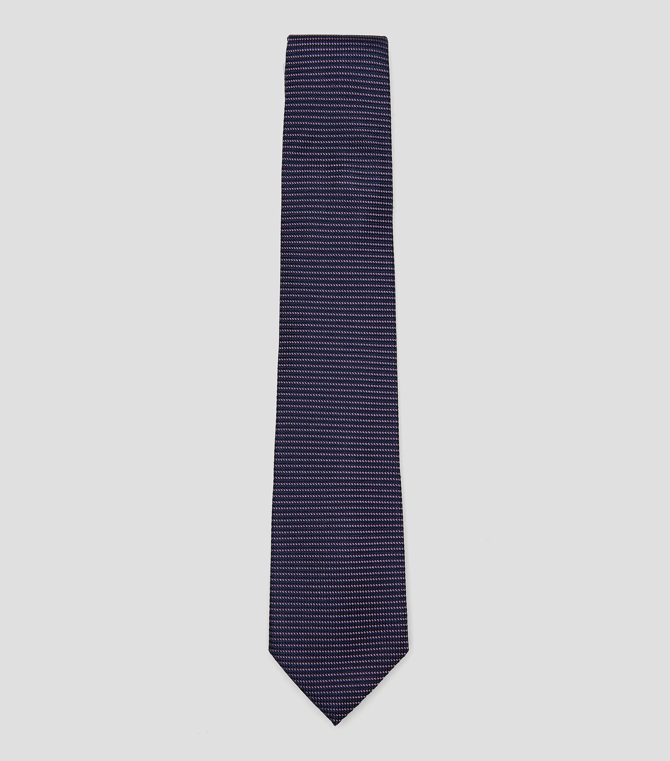 Corbata ancha en seda lila con jacquard Brera