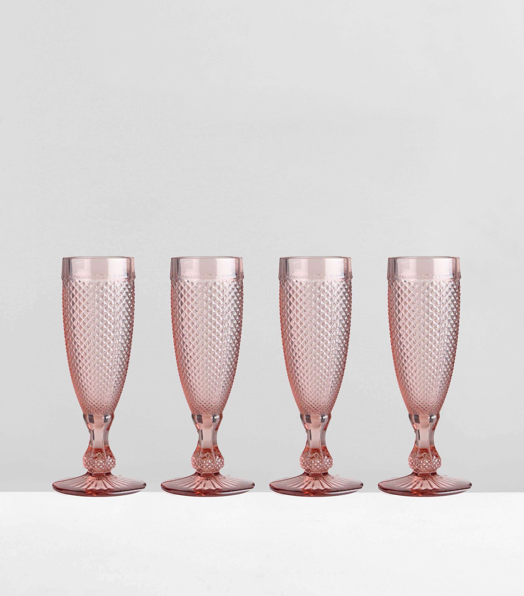 Set 4 copas flauta Bicos rosa