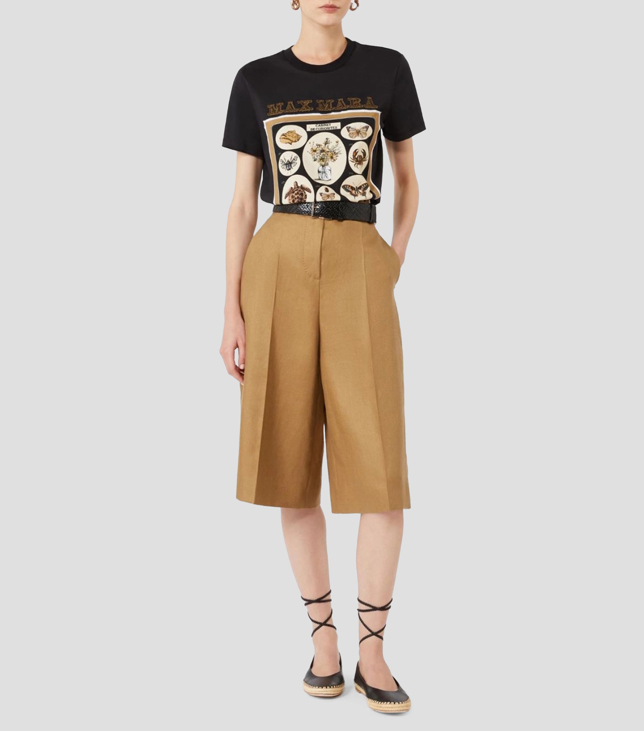 Playera de cuello redondo con manga corta estampada Mujer