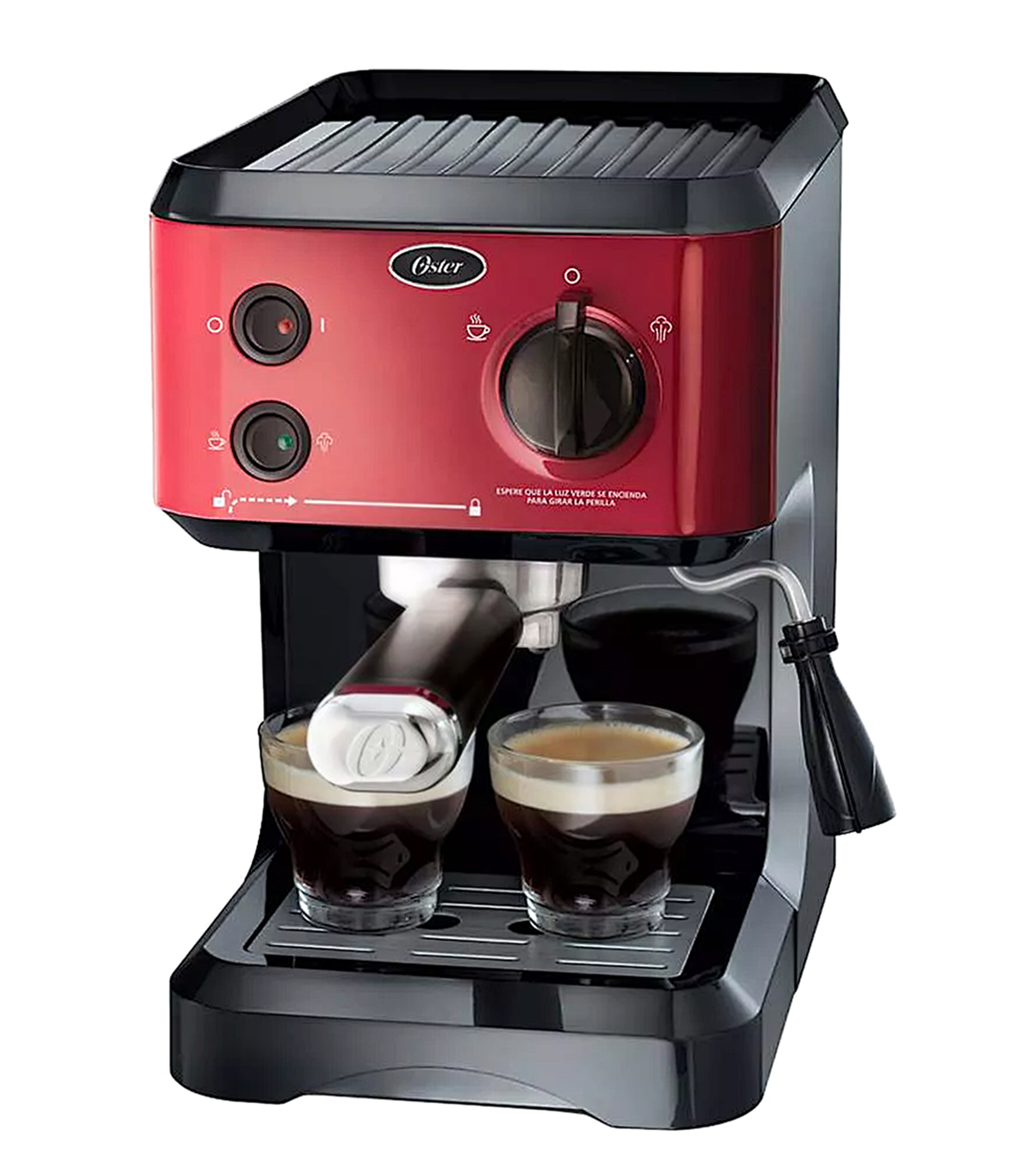 Oster Cafetera Espresso Capuccino 1.2 Lts Rojo Acero Inoxidable - El  Palacio de Hierro