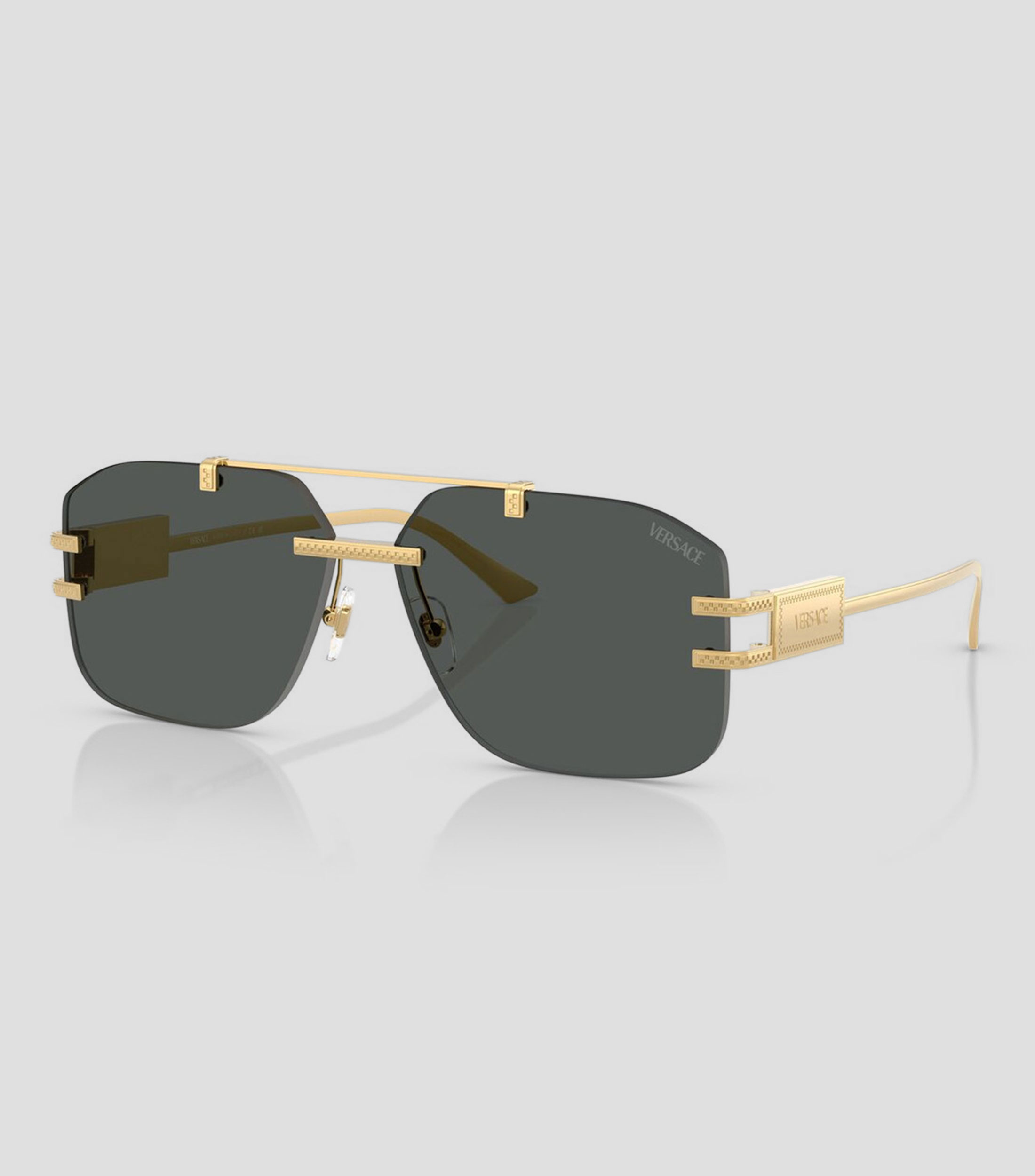 Lentes de sol aviador dorados Hombre
