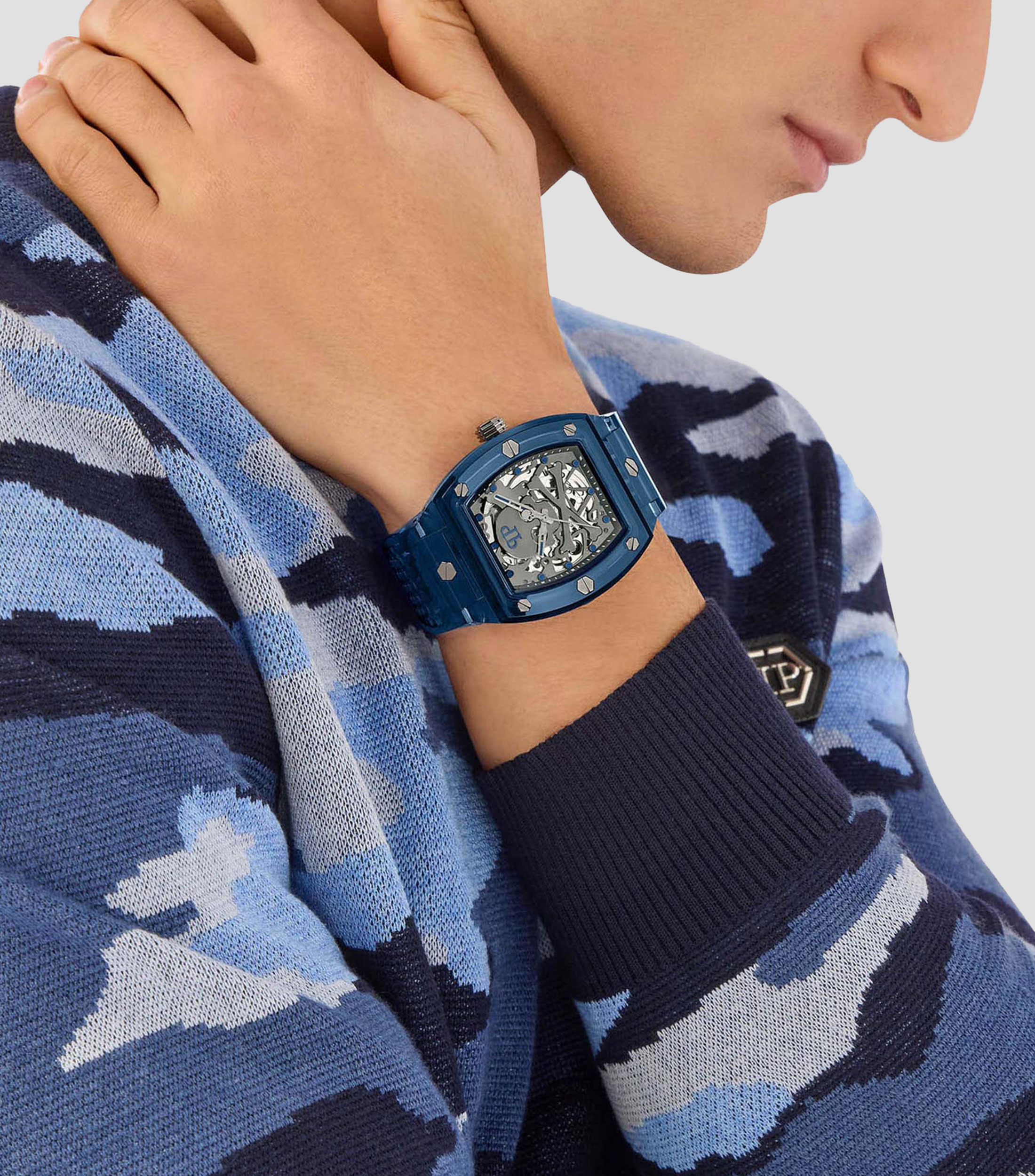 Reloj para Hombre The Skeleton Crystal Casual, Azul