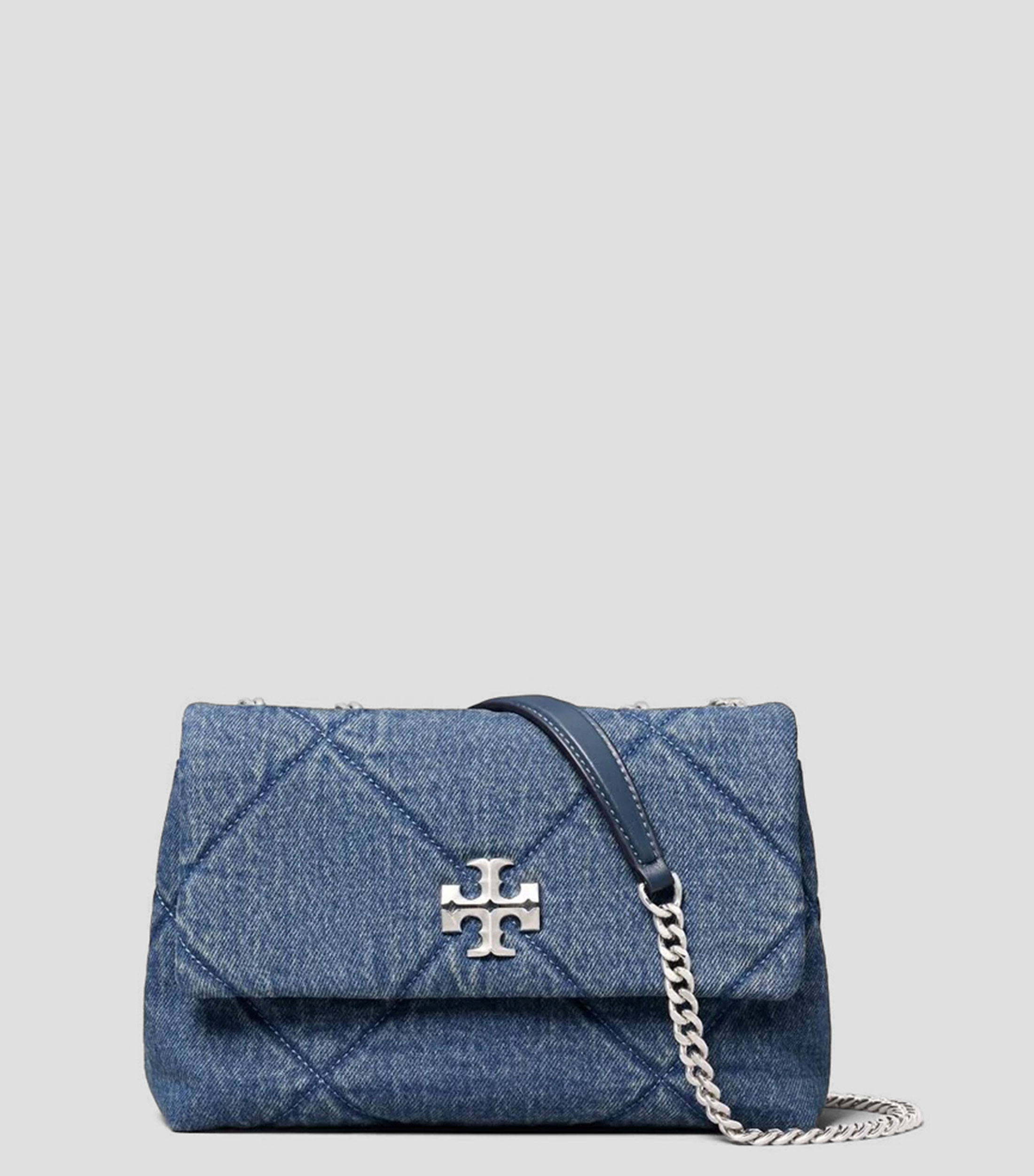 Bolsa de hombro pequeña Kira Diamond Quilt Denim