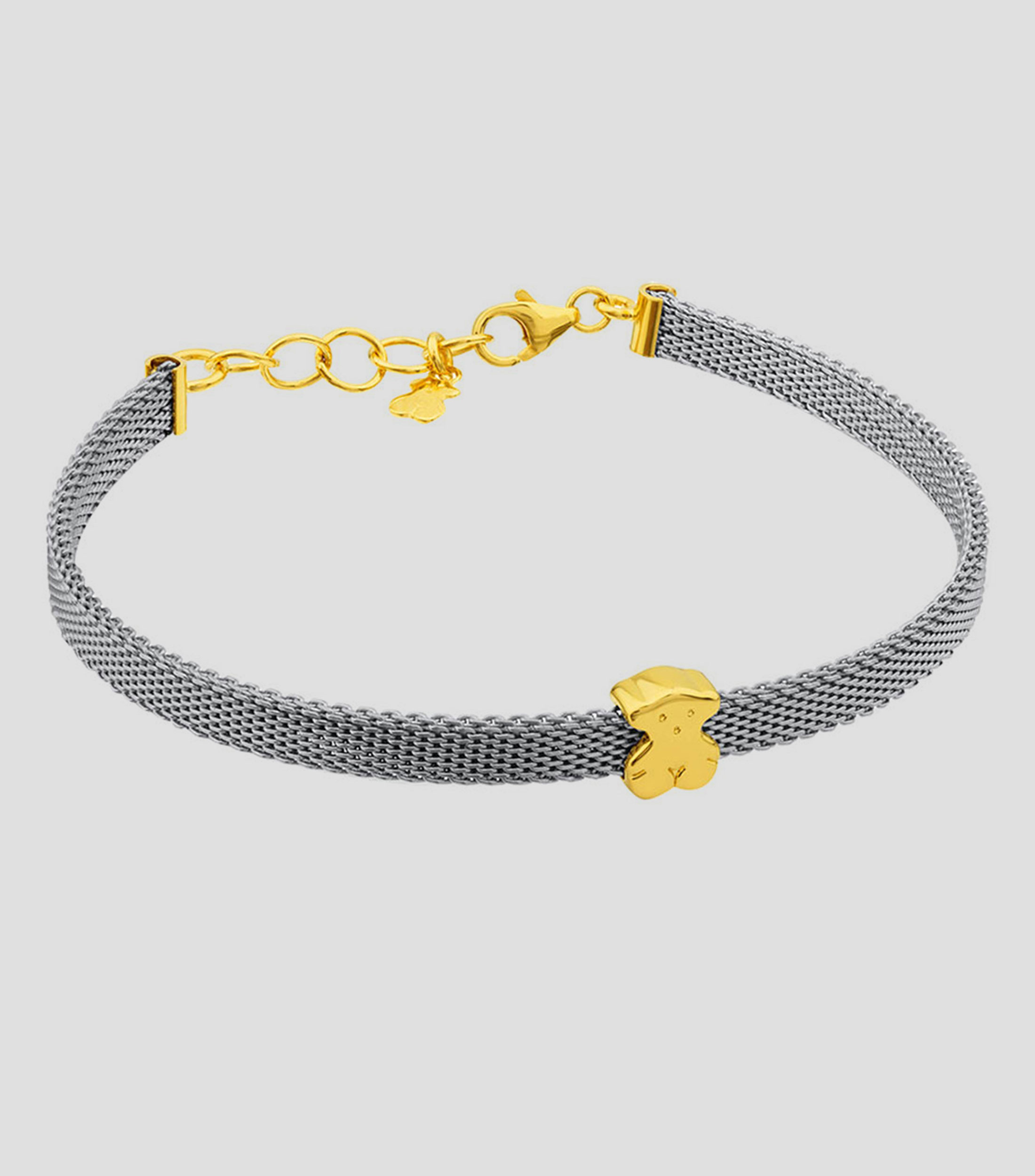 Pulsera gris con Oso Mujer