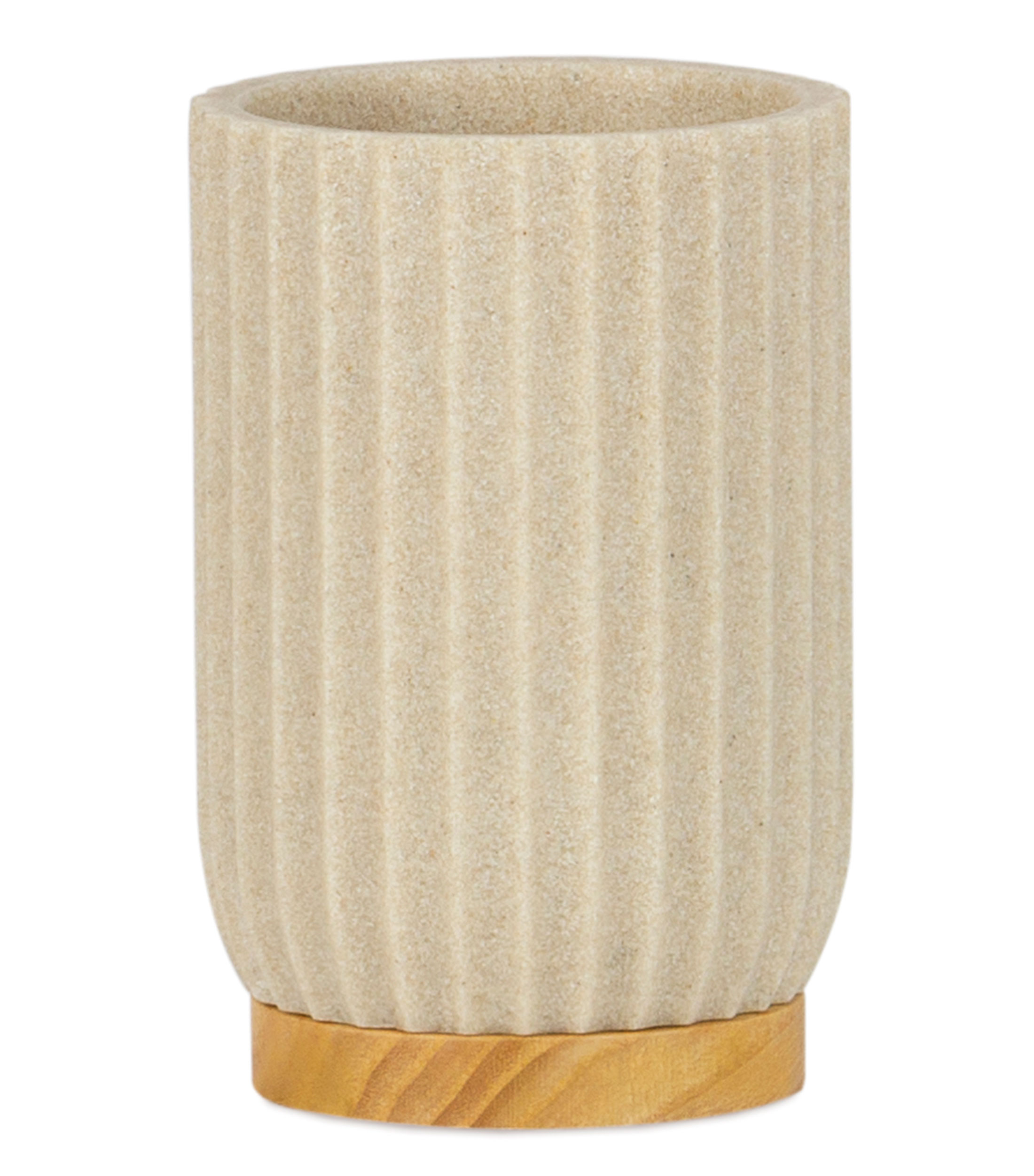 Portacepillo Resina Madera Beige