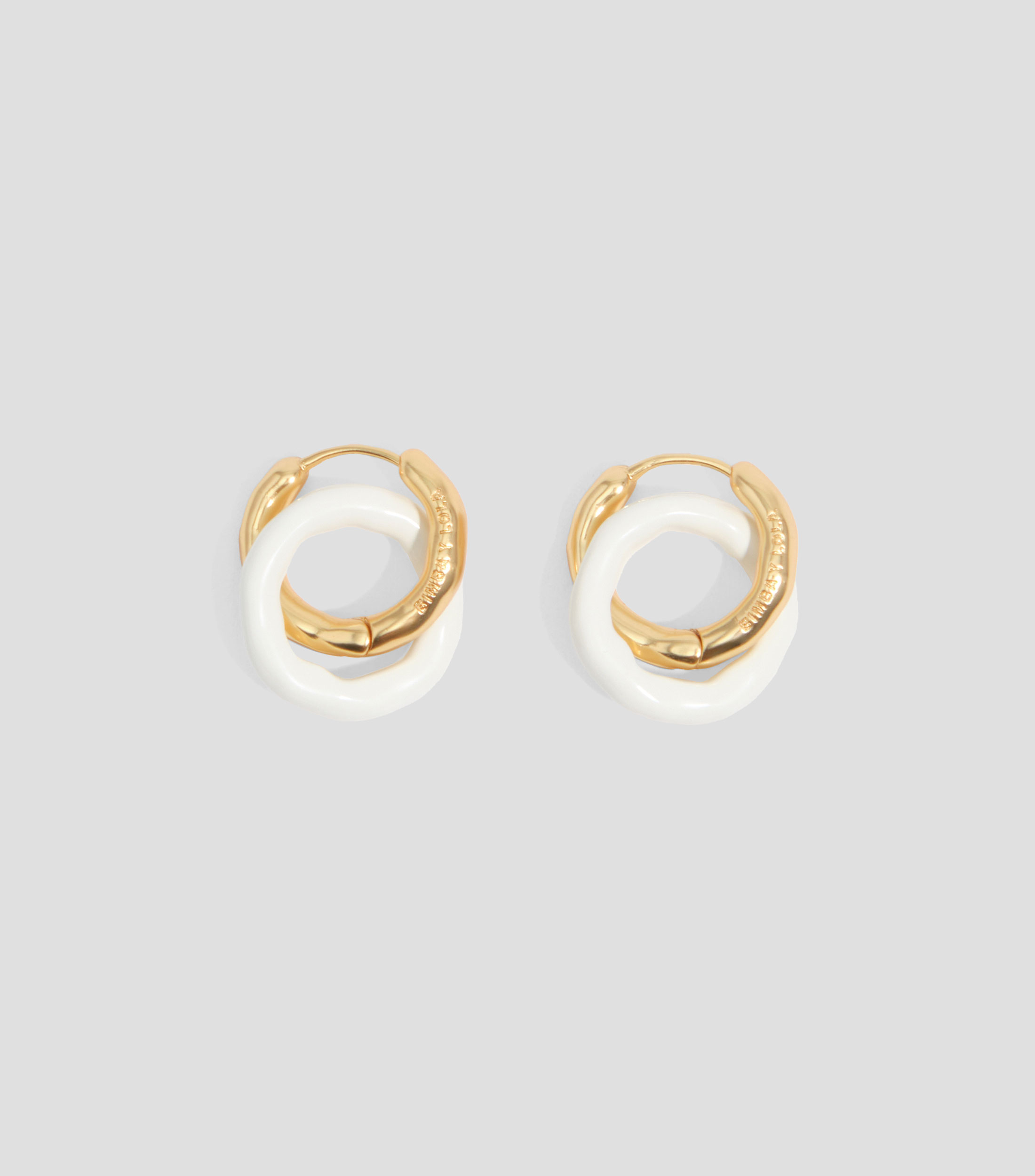 Pendientes doble aro textura Mujer