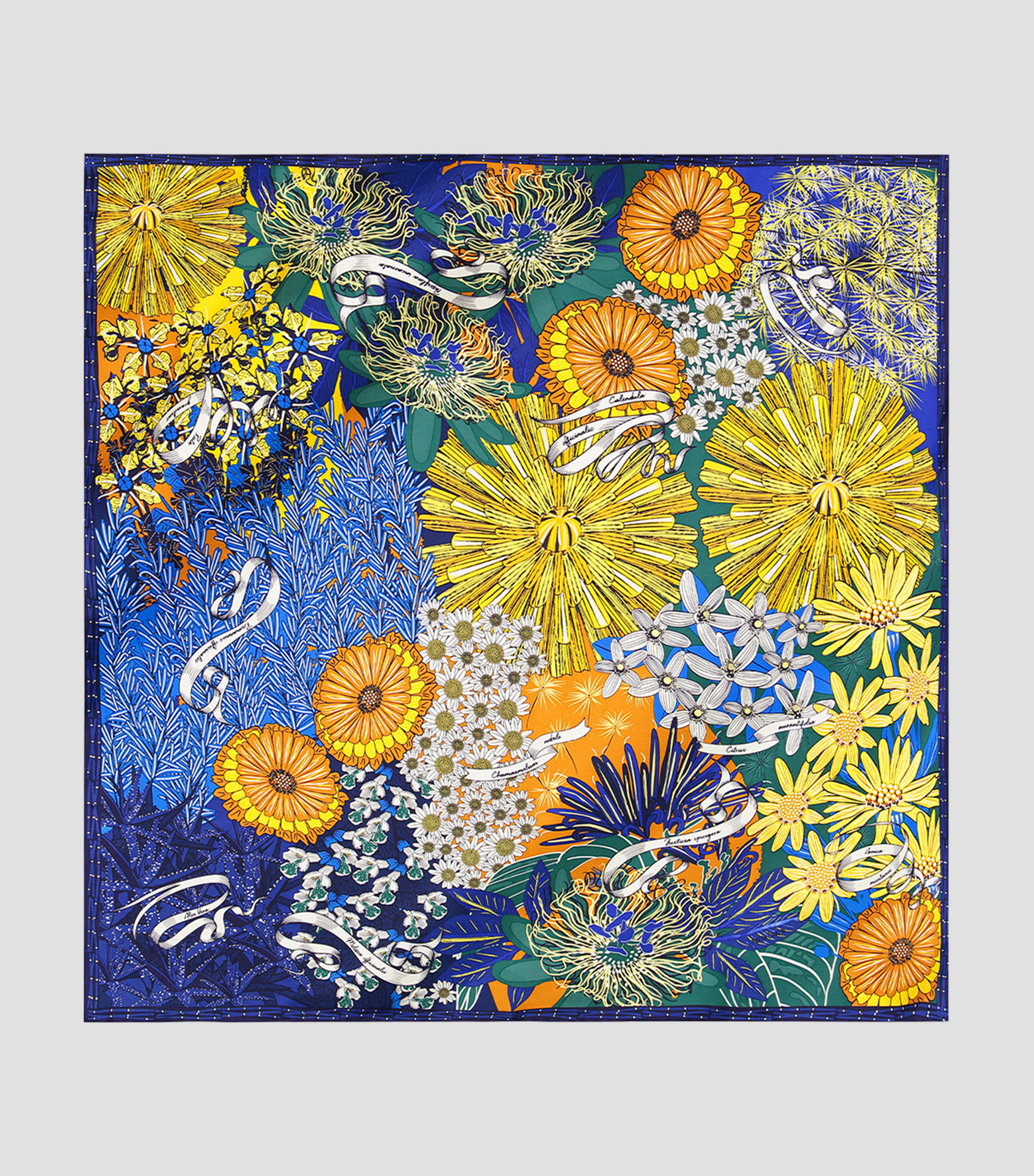 Mascada multicolor con flores Mujer