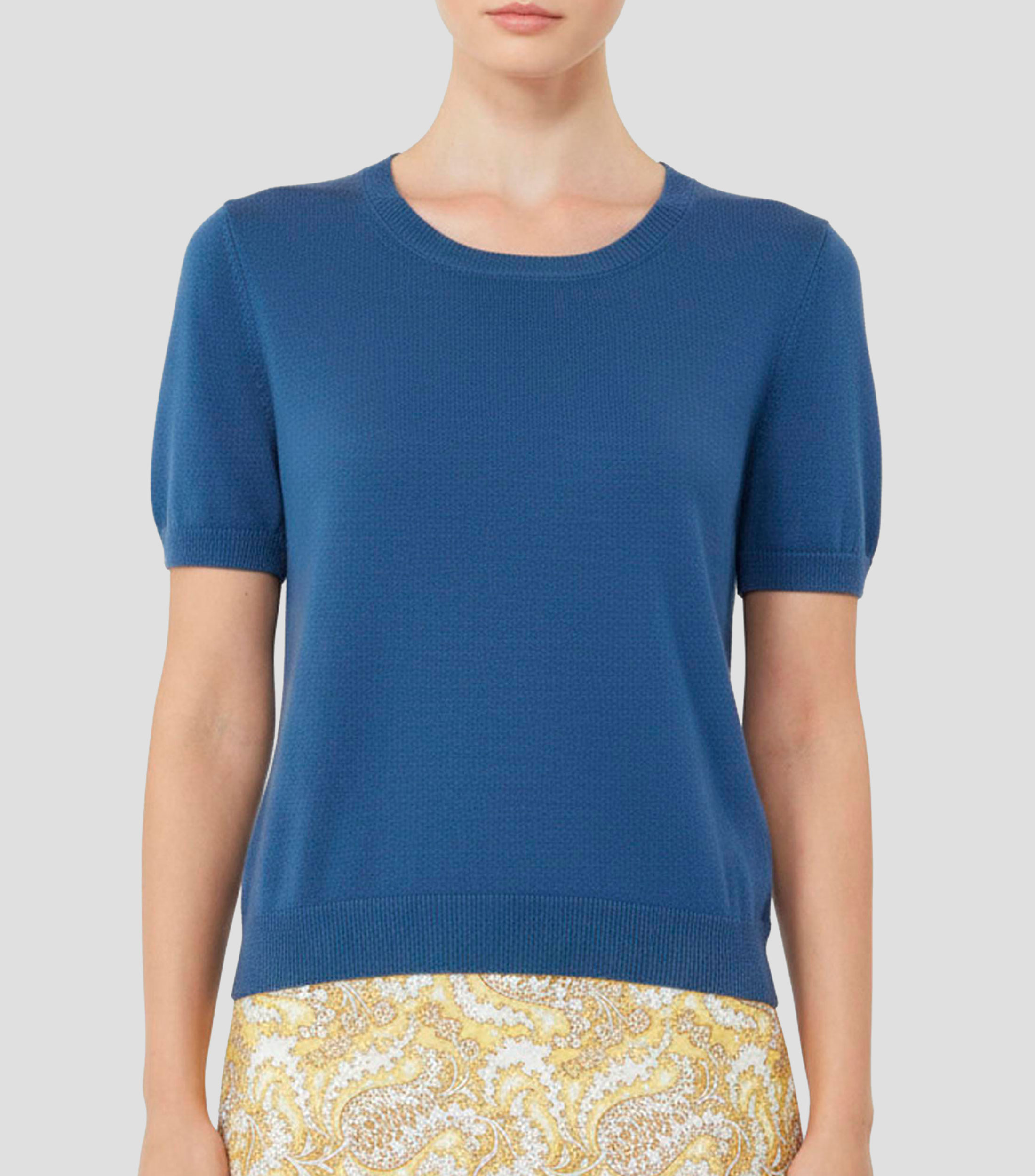 Blusa lisa manga corta Mujer