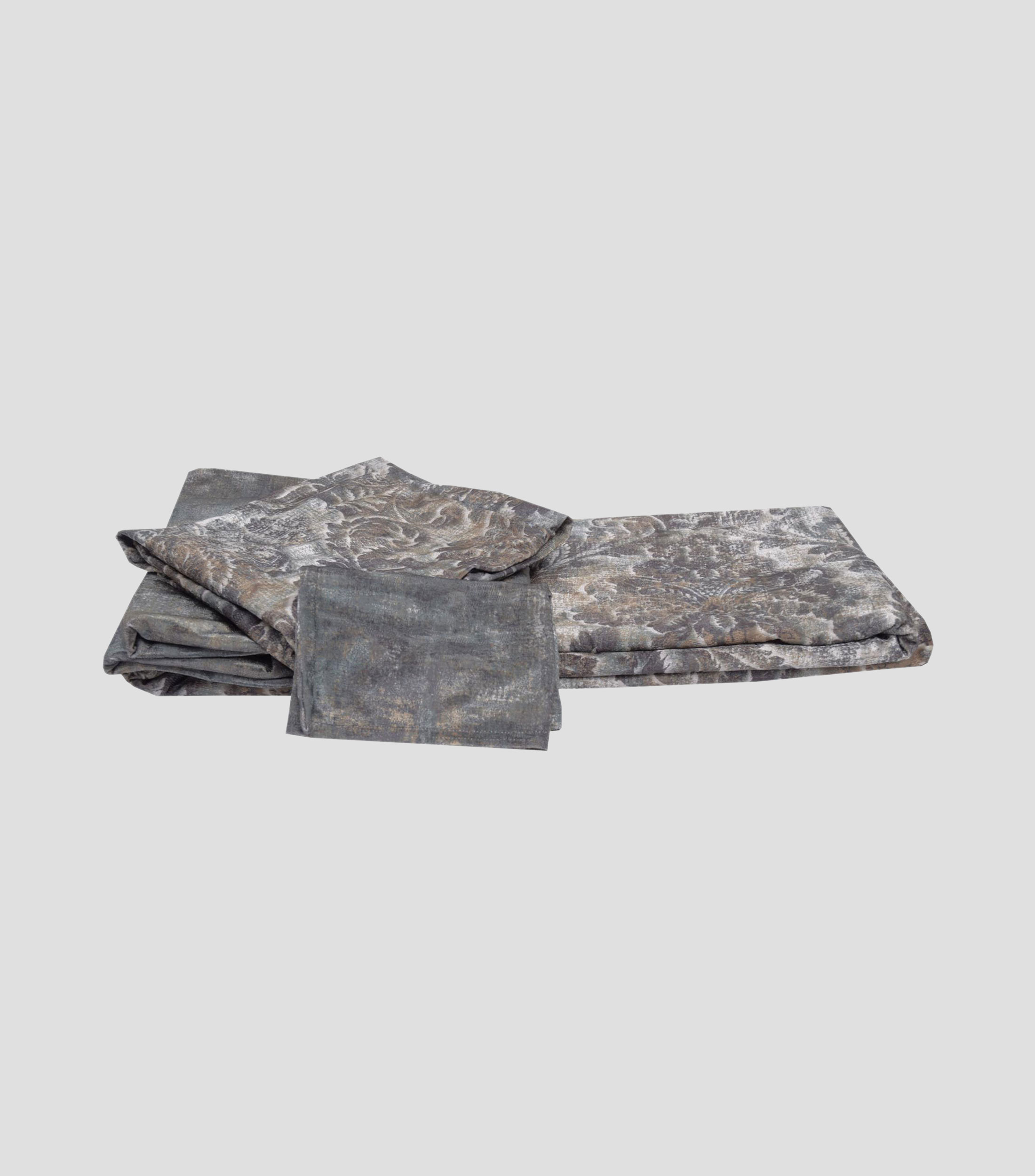 Juego de Funda para Duvet King Size de Algodón Barroco Gris