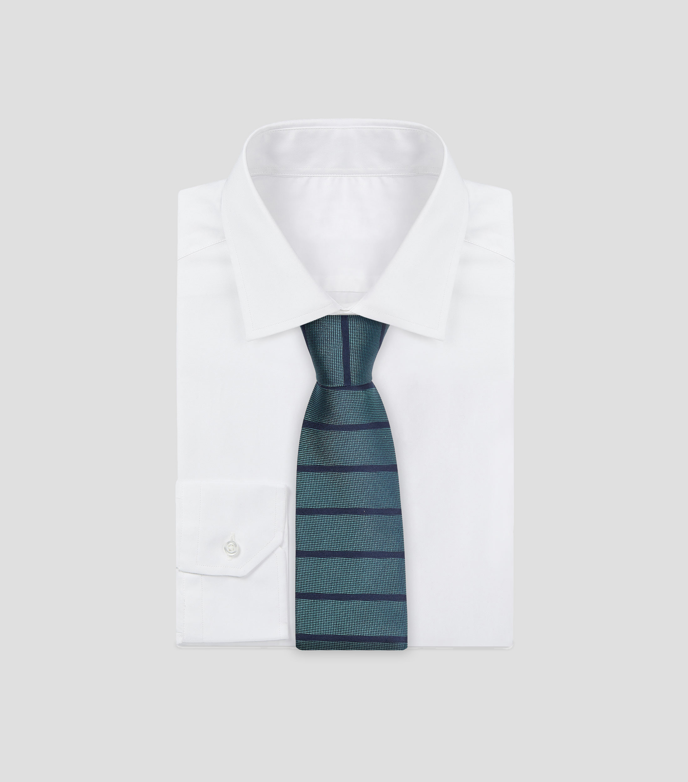 Corbata ancha en seda de rayas