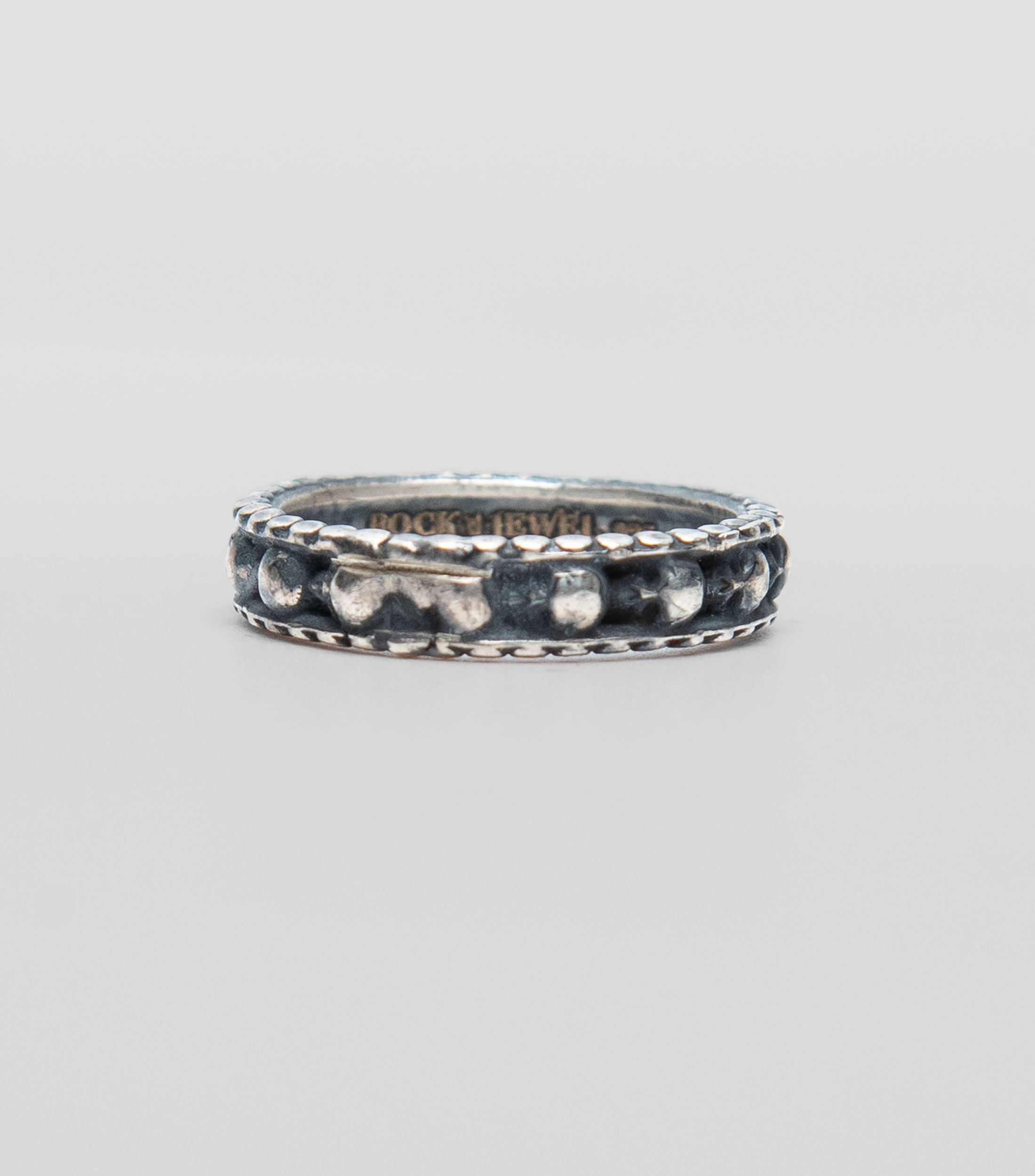 Anillo Round Skulls Small en plata .925 Hombre