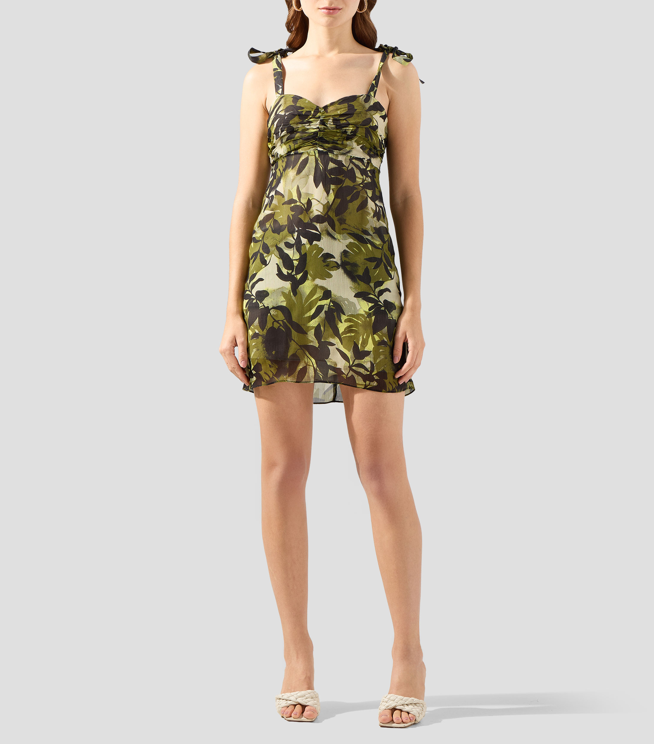 Vestido corto estampado Mujer