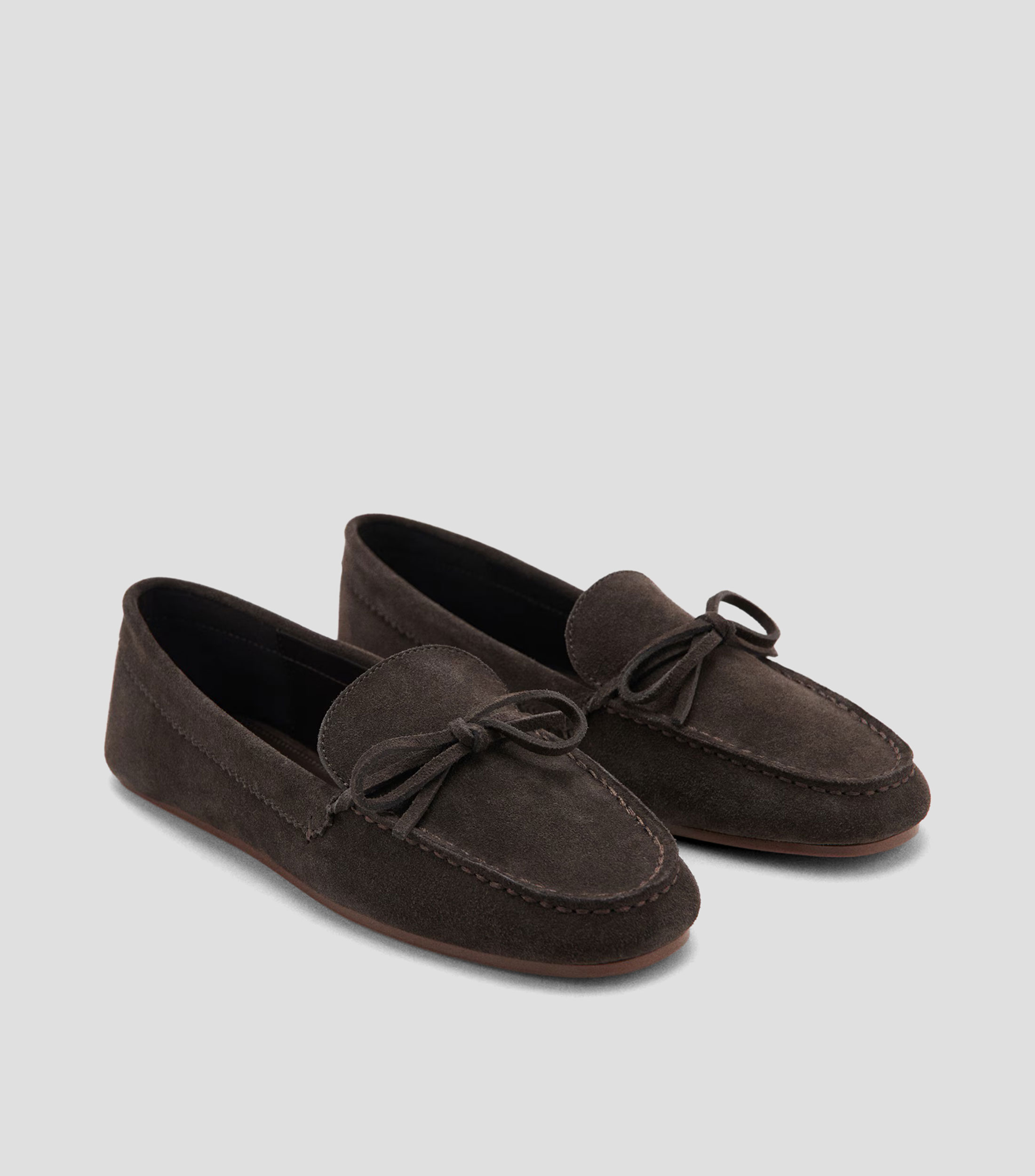 Mocasines en piel con lazo Mujer