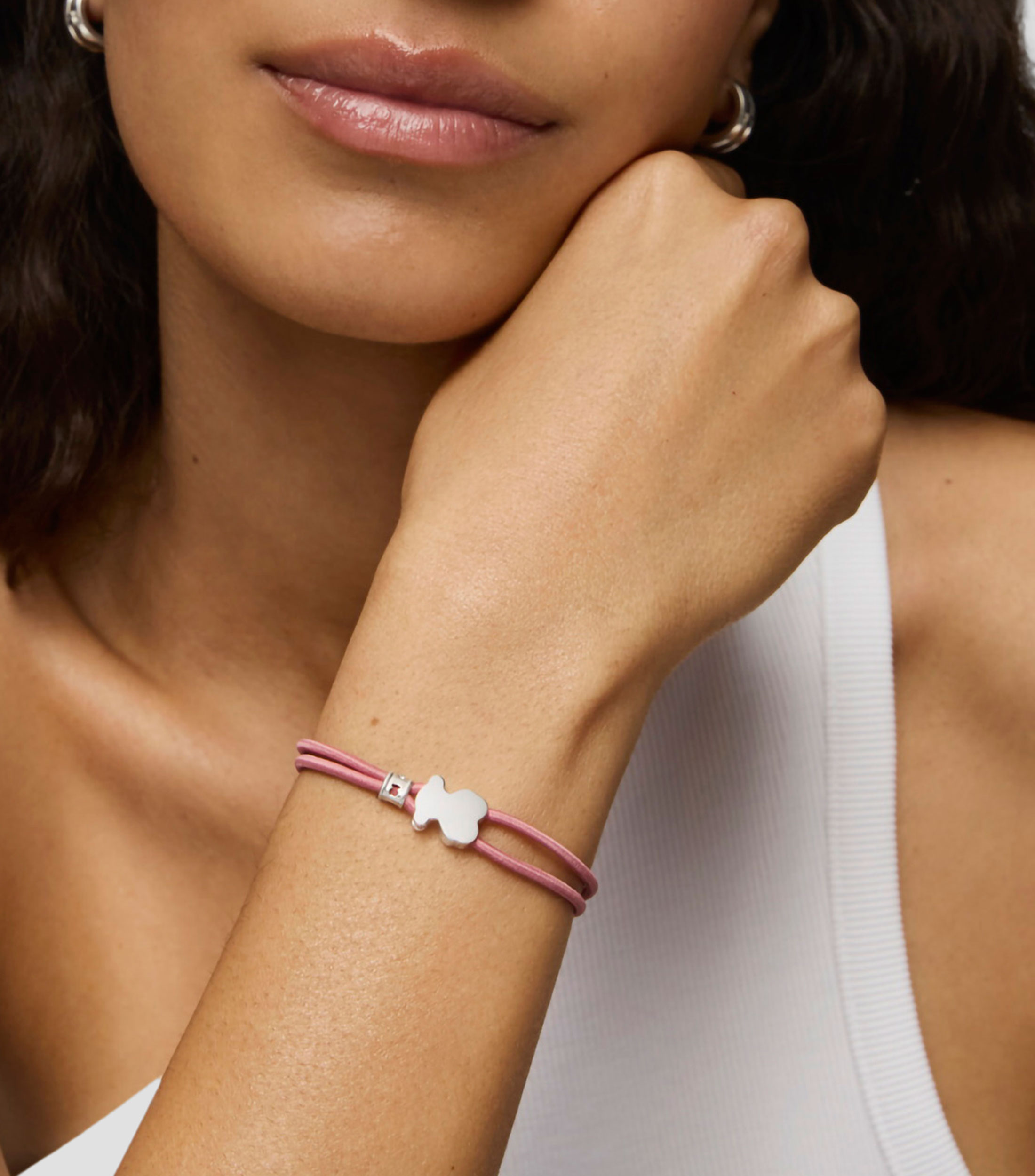 Pulsera elastica rosa con oso Sweet Dolls Mujer