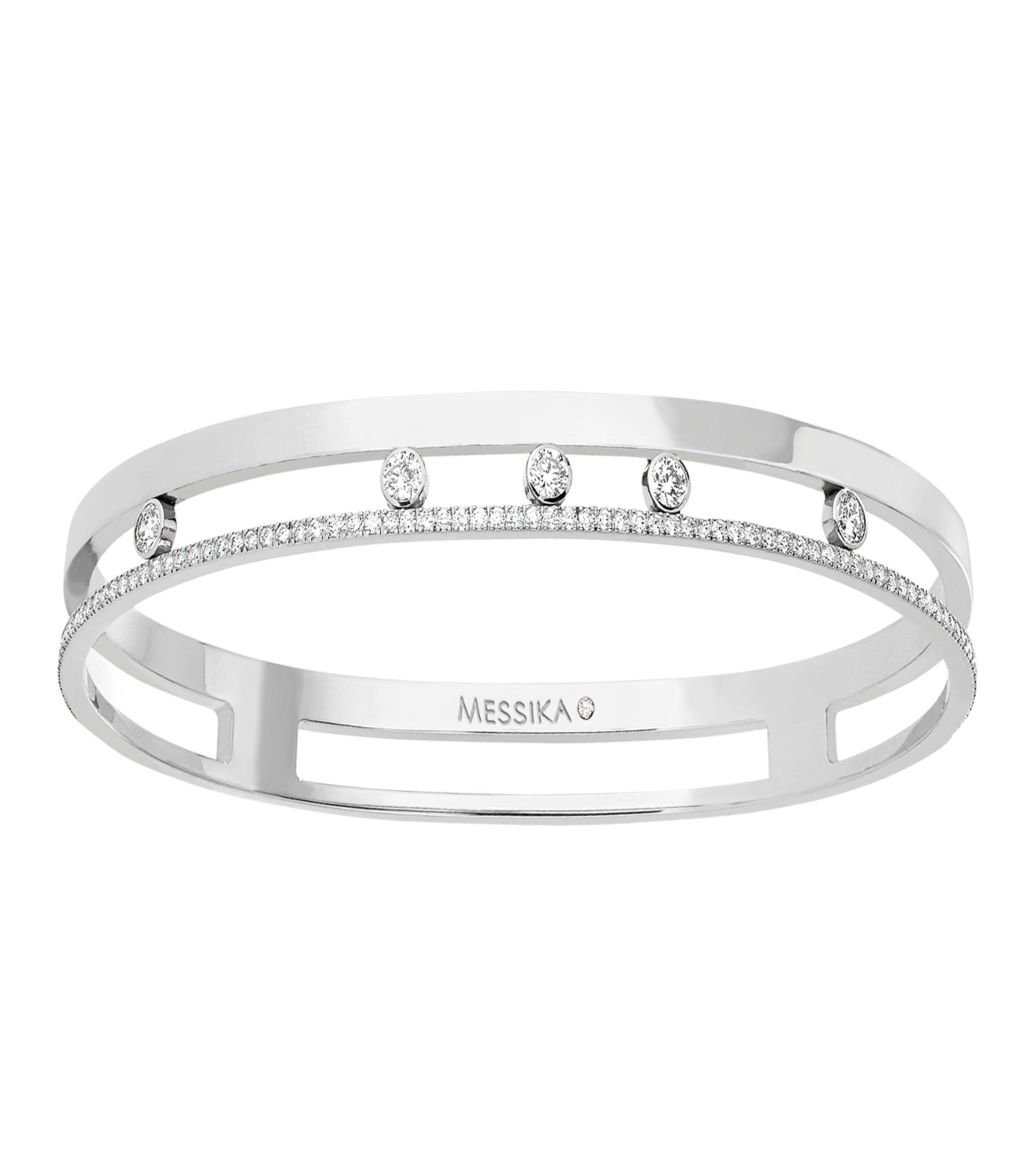 Brazalete en oro blanco Move Romane Mujer
