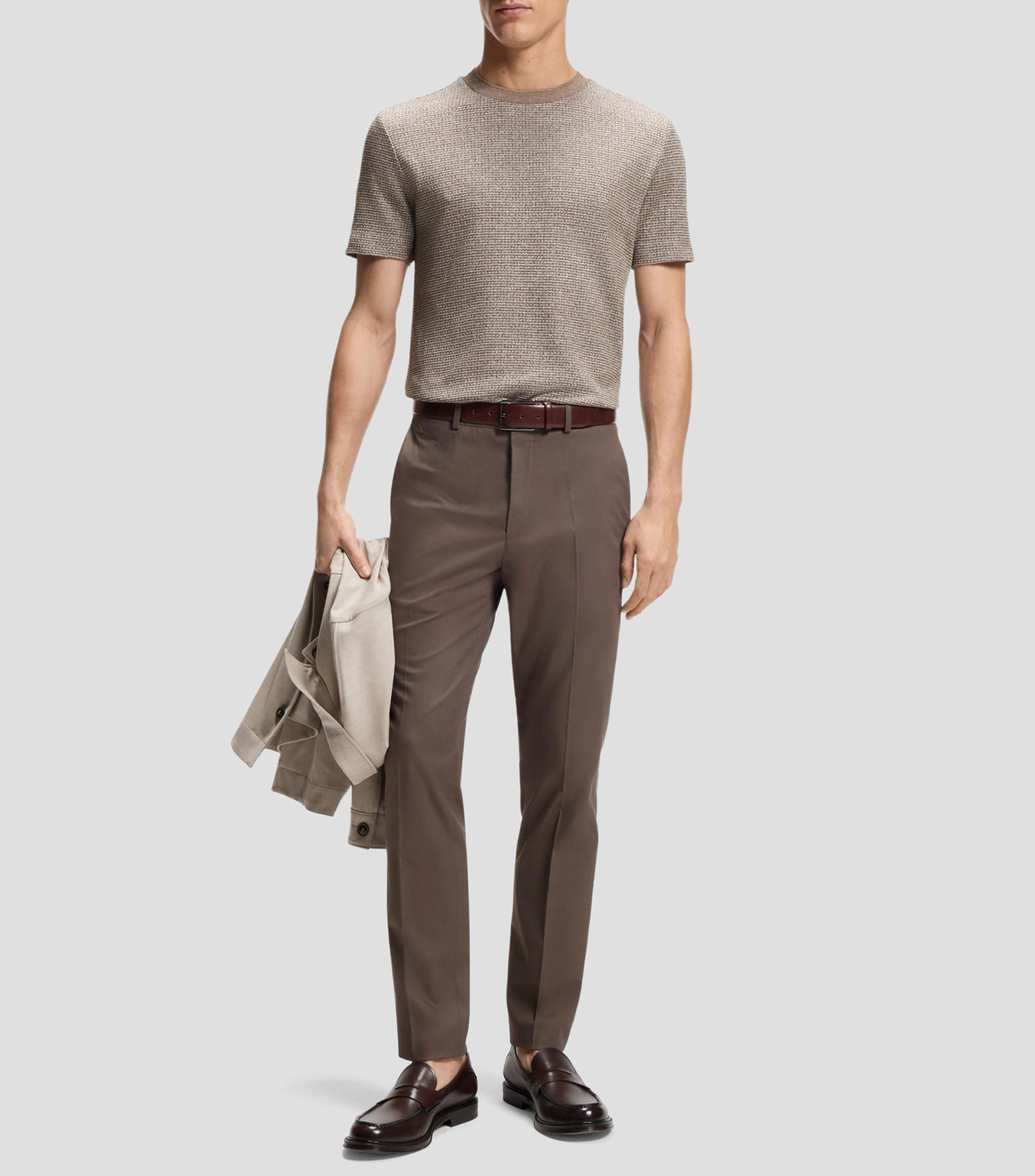 Playera de mouliné en algodón, lino y seda Hombre