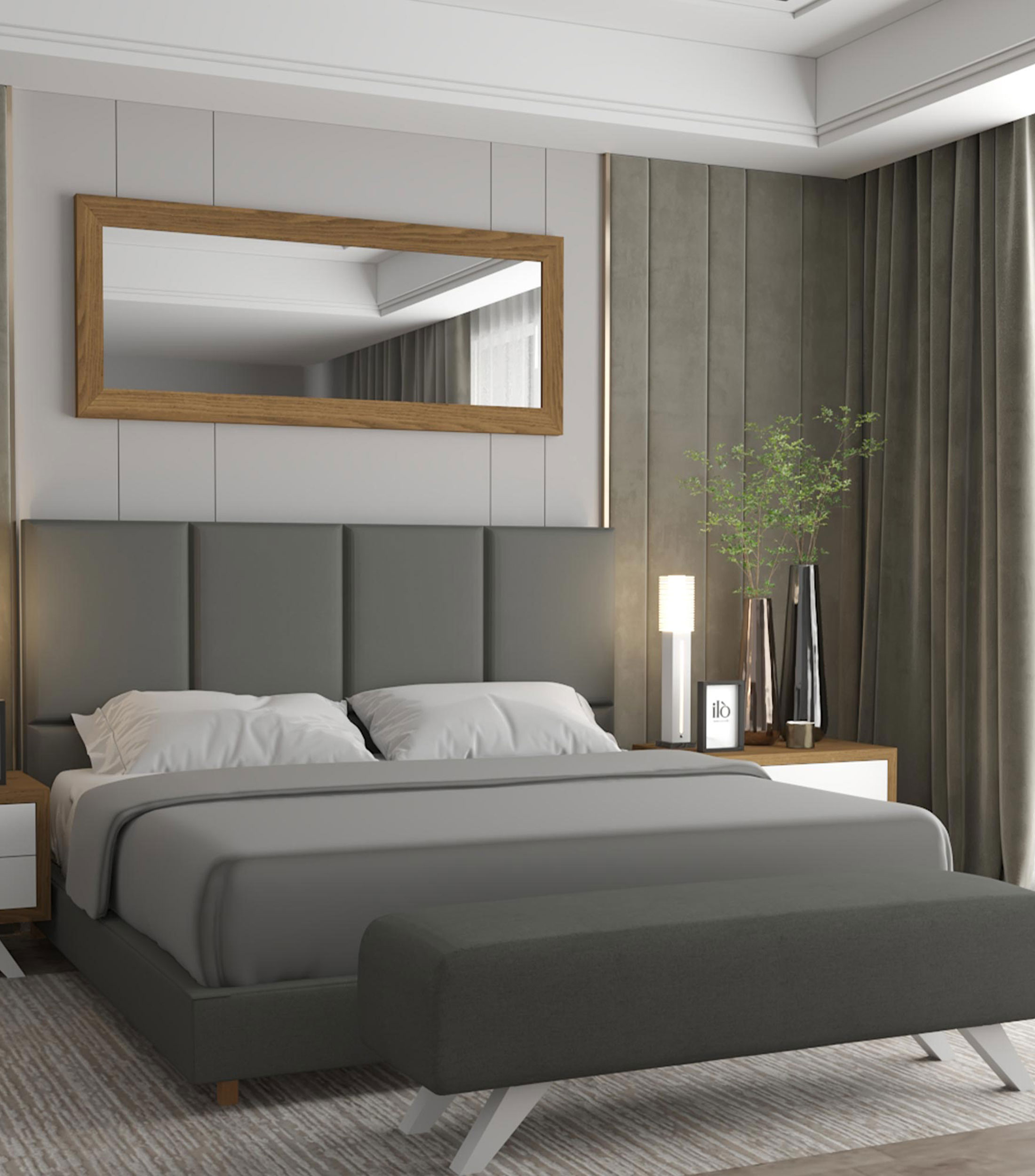 Cama King Size Textured Li Antracita Square