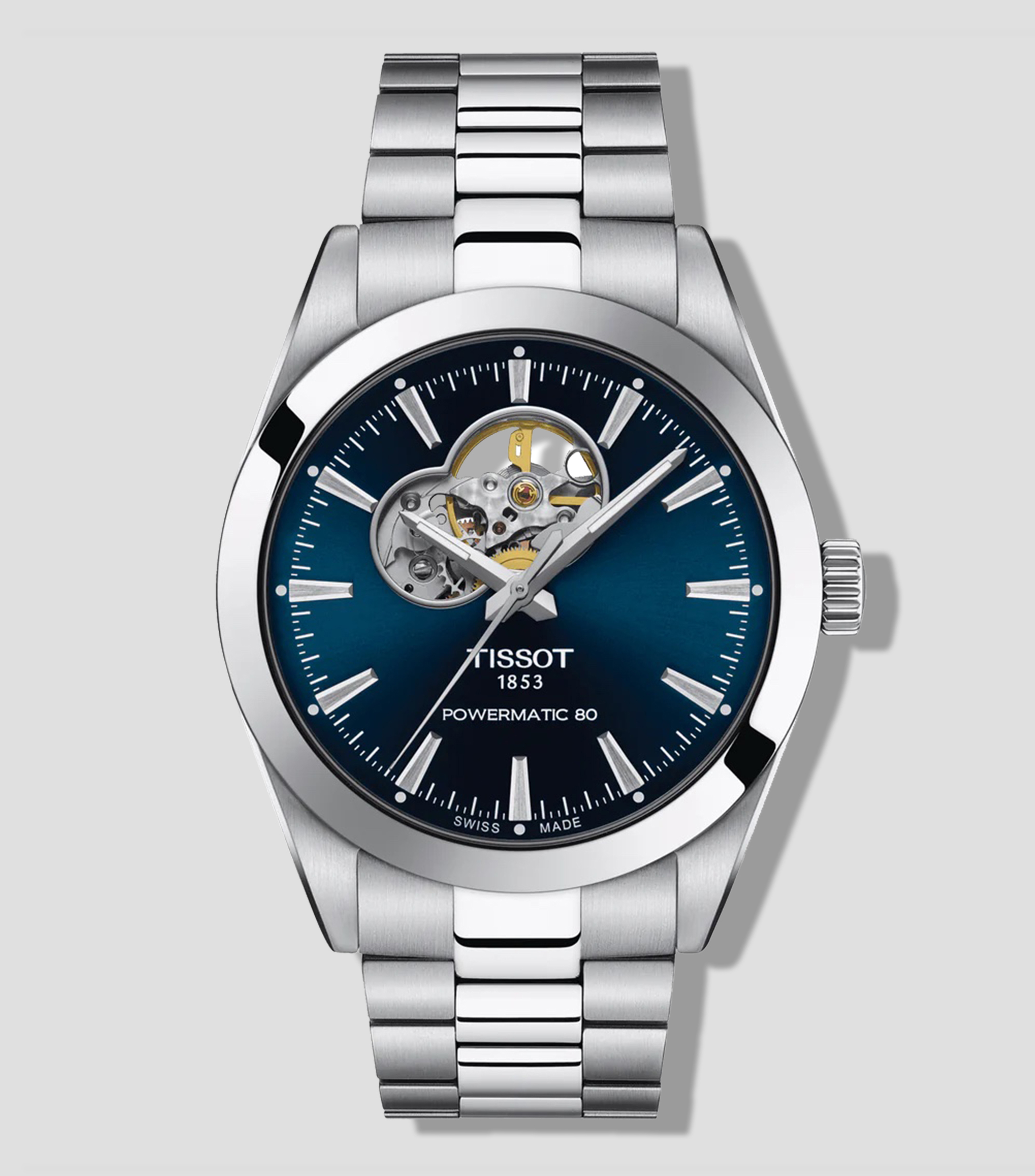Reloj para hombre Powermatic Open Heart casual Plateado