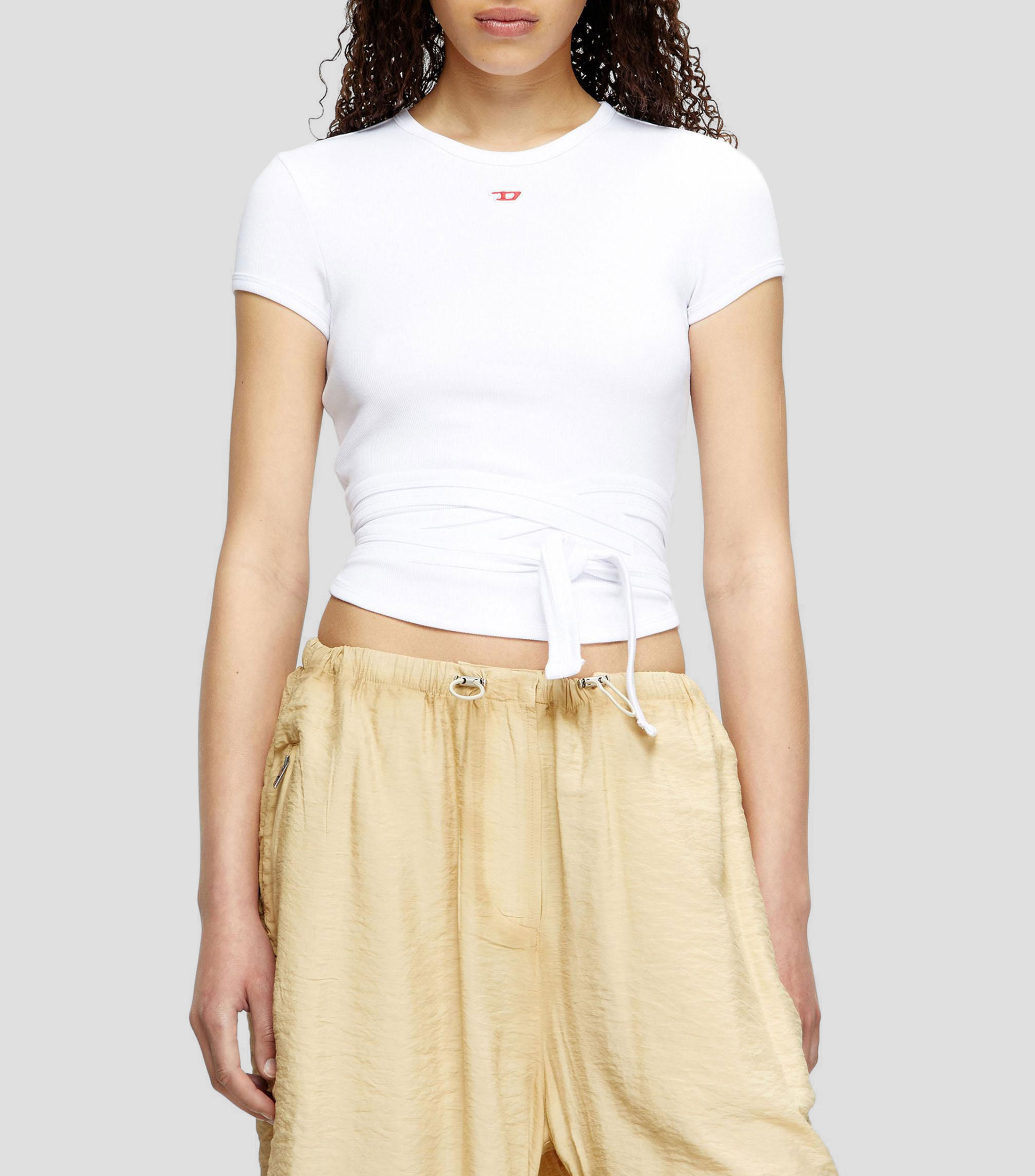 Playera cuello redondo manga corta lisa Mujer