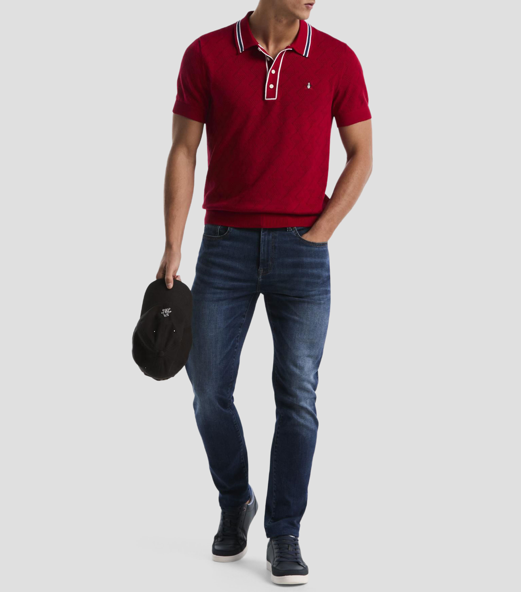 Playera tipo polo manga corta sólido Hombre