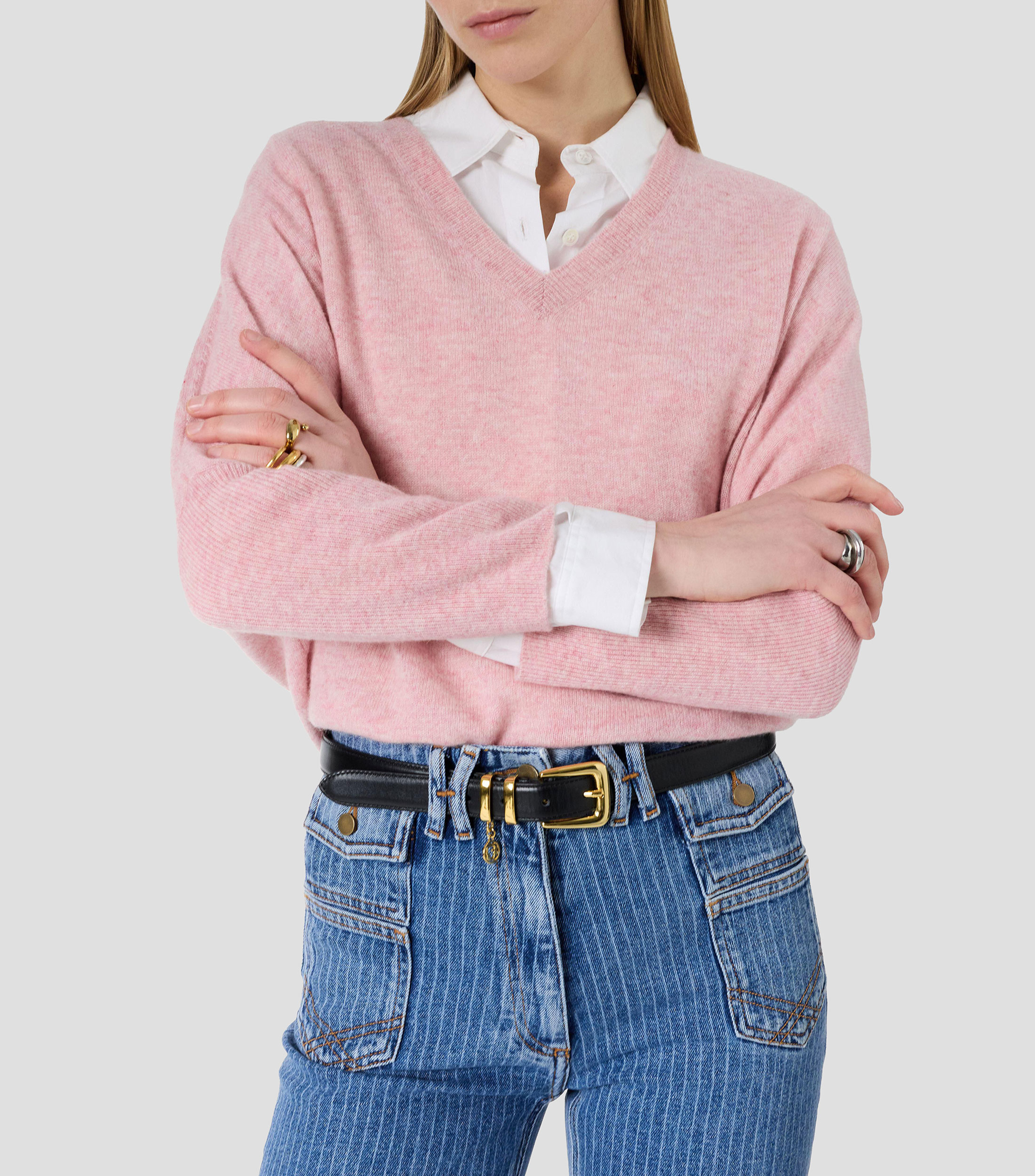 Suéter cuello V Mujer