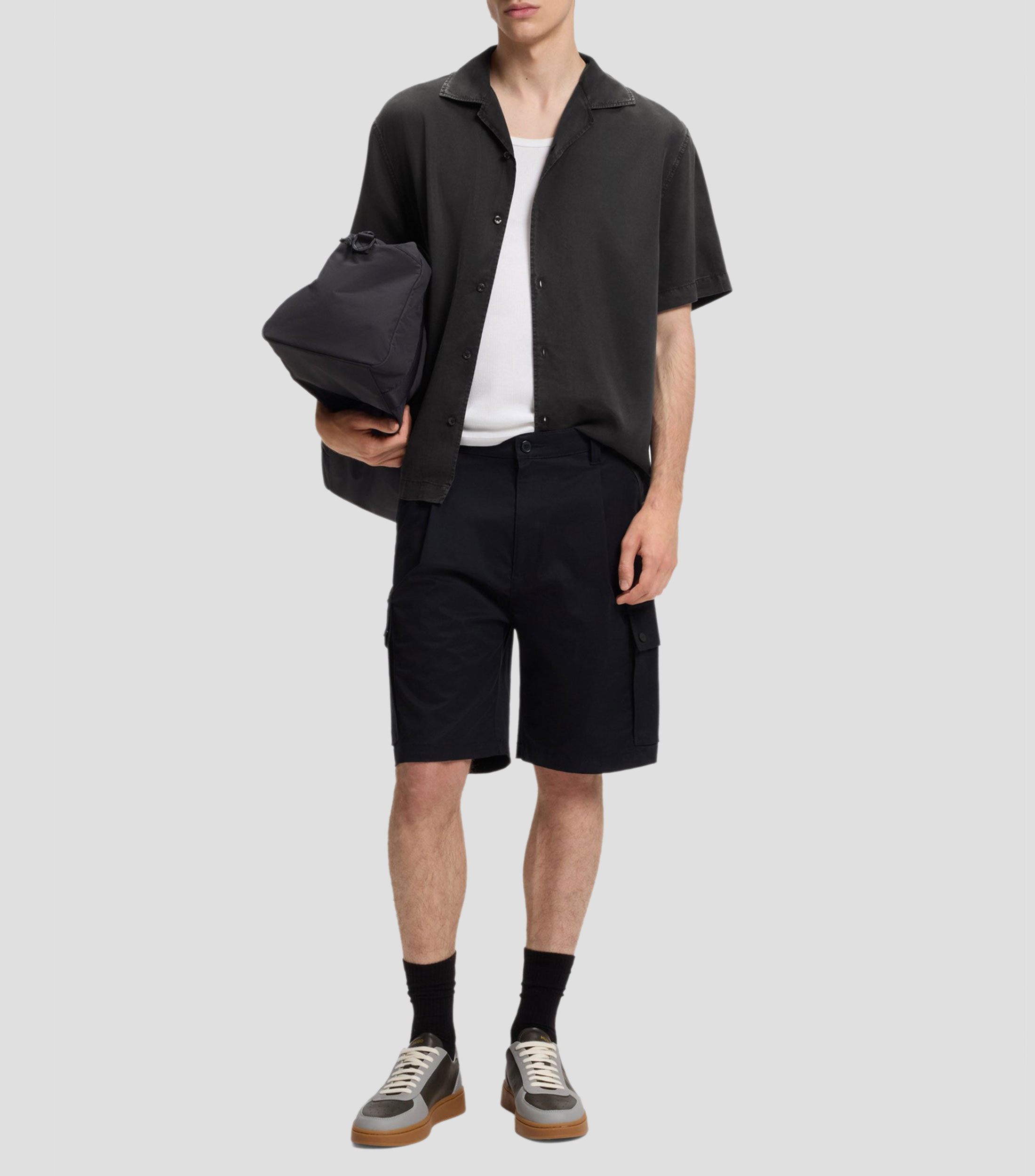 Camisa lisa manga corta Hombre