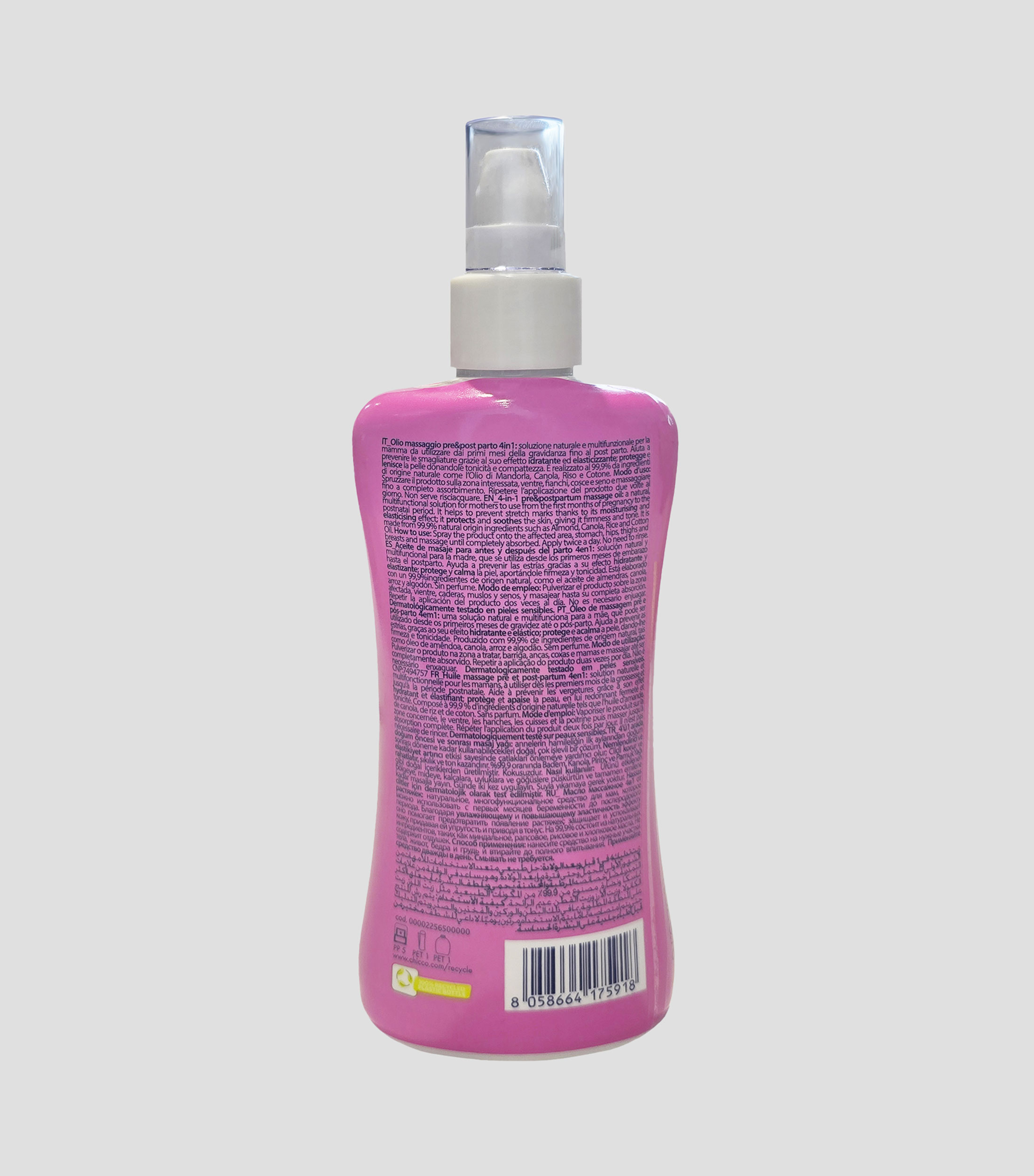 Aceite de masaje prenatal y postnatal 4 en 1, 200 ml